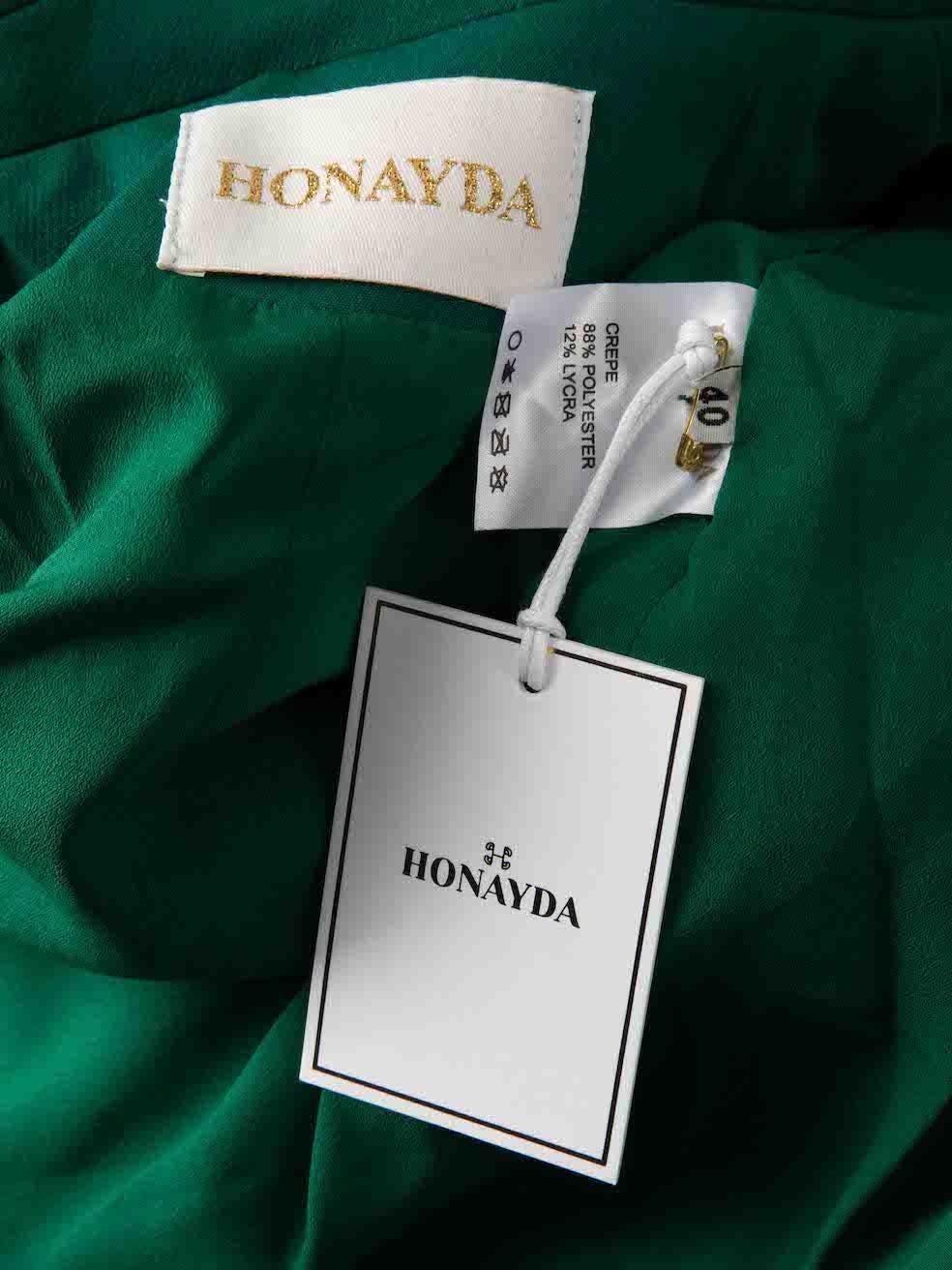 Honayda A/W22 Green Feather Trim Pleated Trousers Suit Size L 1