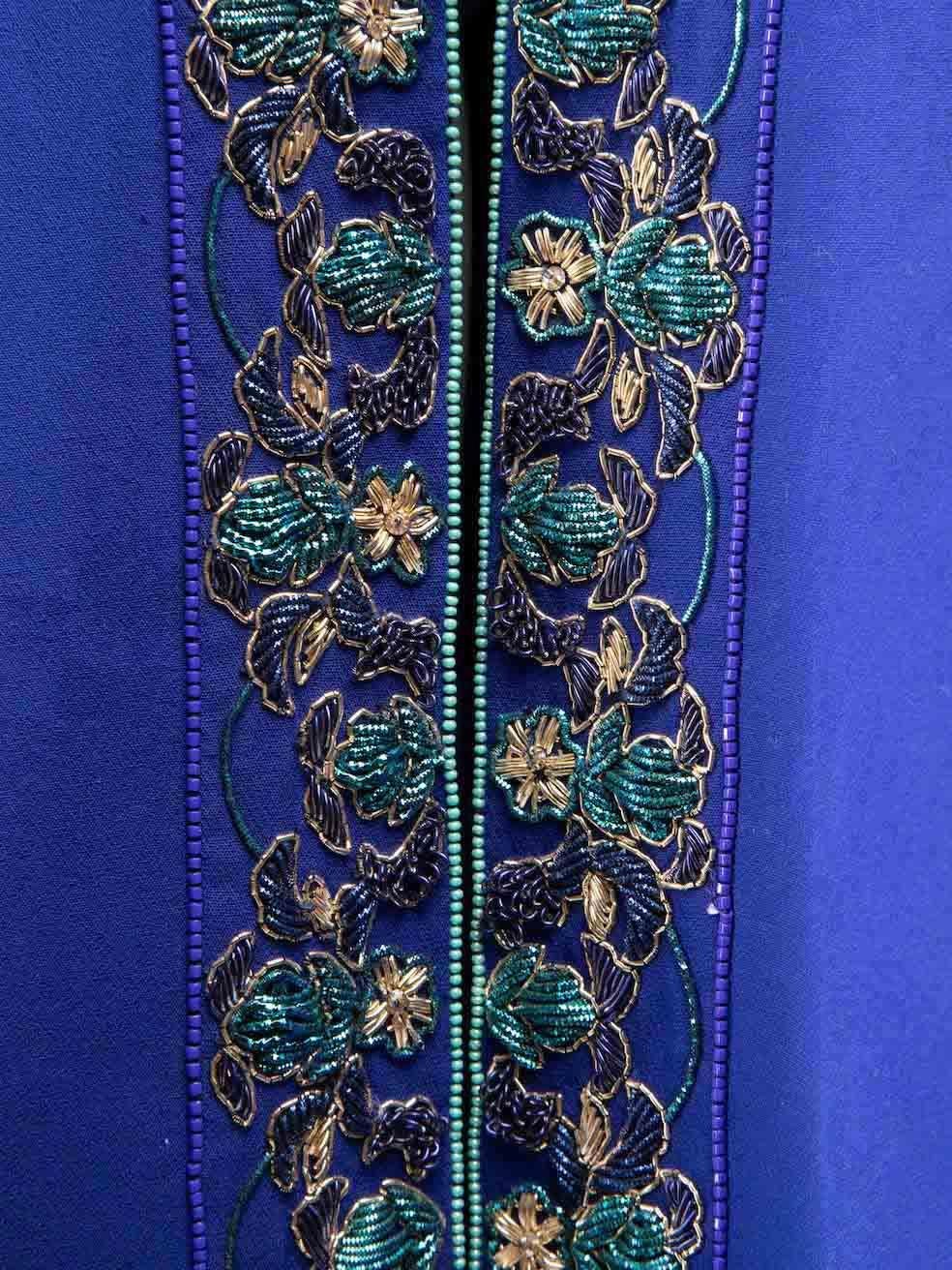 Cape longue brodée bleue Honayda AW22, taille XL Pour femmes en vente