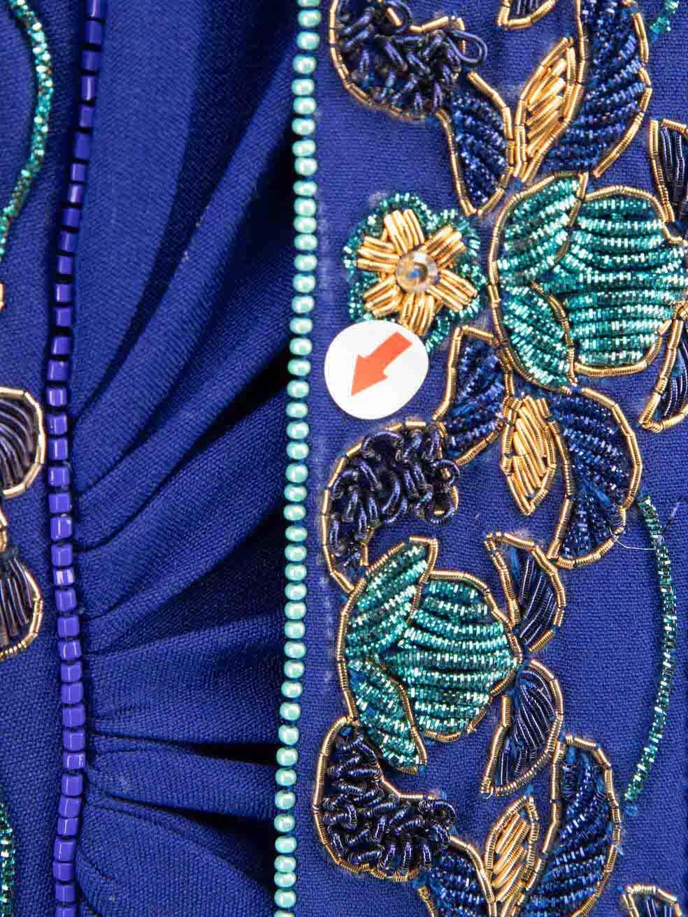 Honayda AW22 Blue Embroidered Detail Long Cape Size L 2
