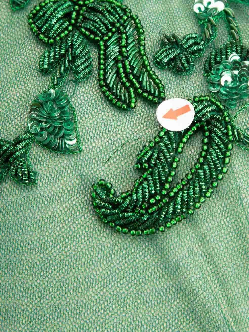 Honayda AW22 - Robe embellie en tulle vert, taille L en vente 4