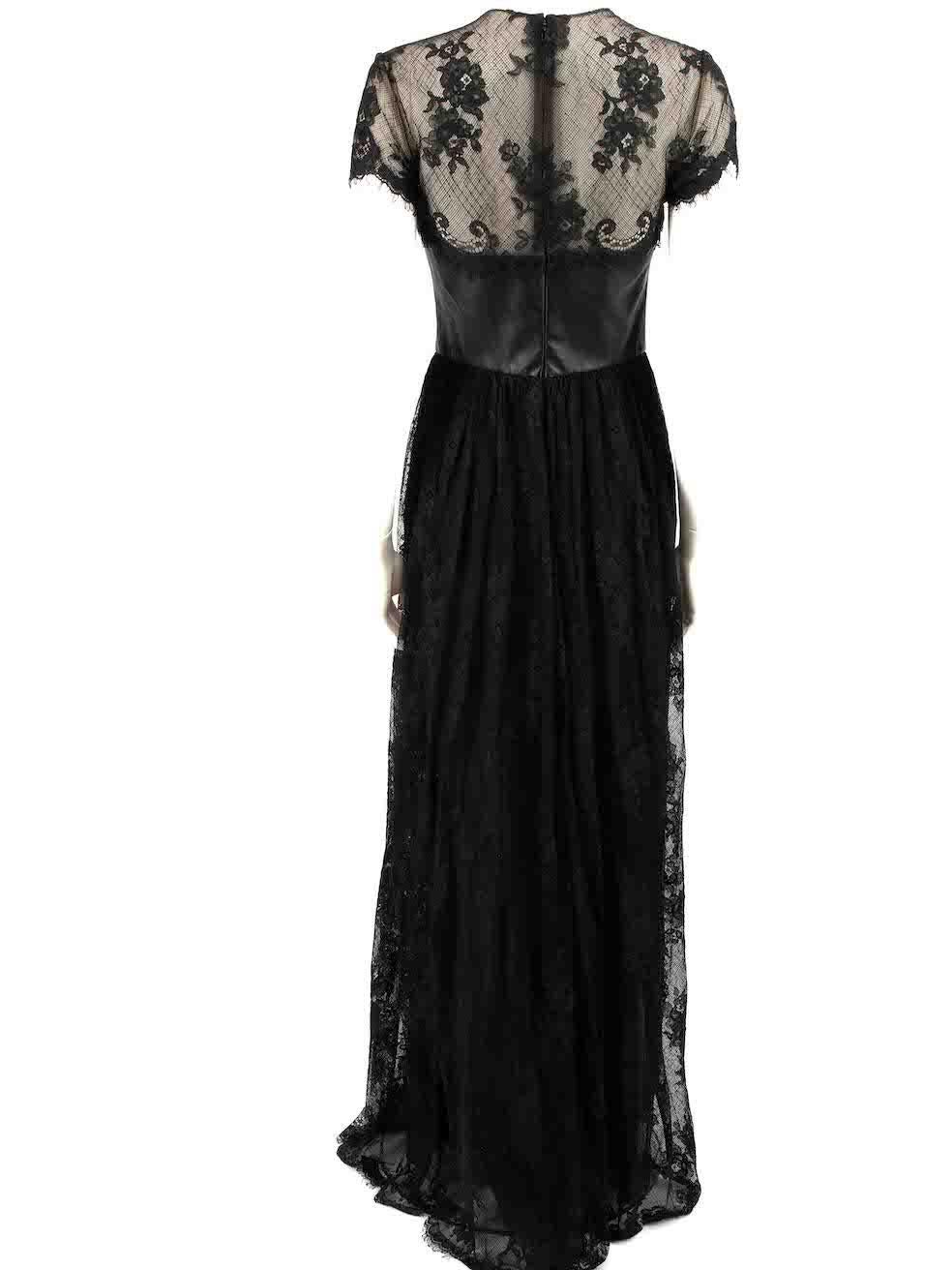 Honayda Black Floral Lace Maxi Gown Size XS In Good Condition For Sale In London, GB