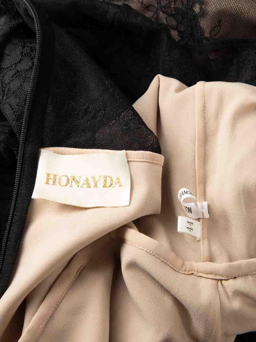 Women's Honayda Black Lace V-Neck Floral Lace Gown Size XXL For Sale