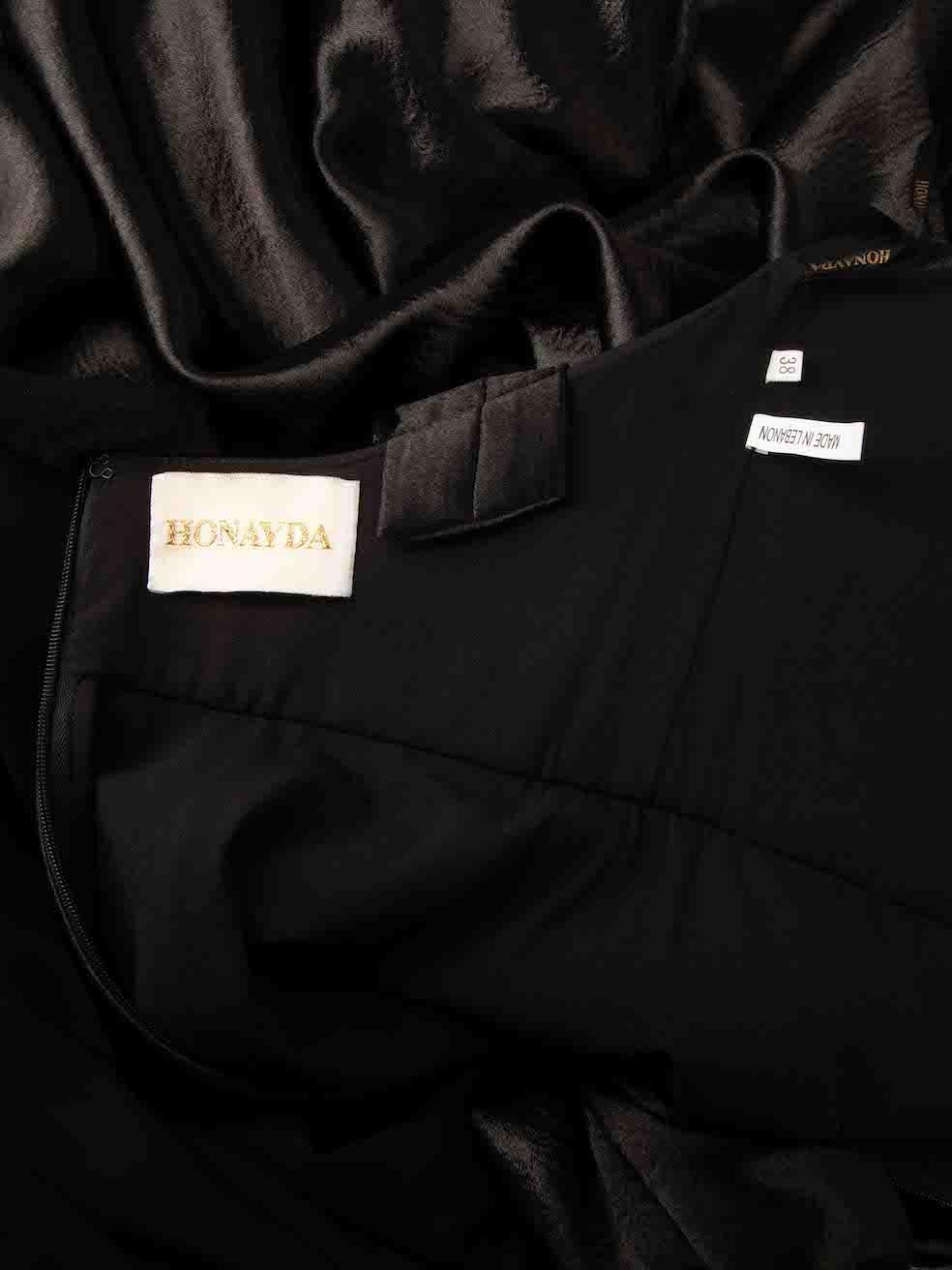 Honayda Black Sleeveless Drape Detail Gown Size M 2