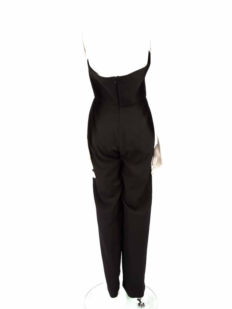 Honayda Black Strapless Wide Leg Jumpsuit Size M In Good Condition For Sale In London, GB