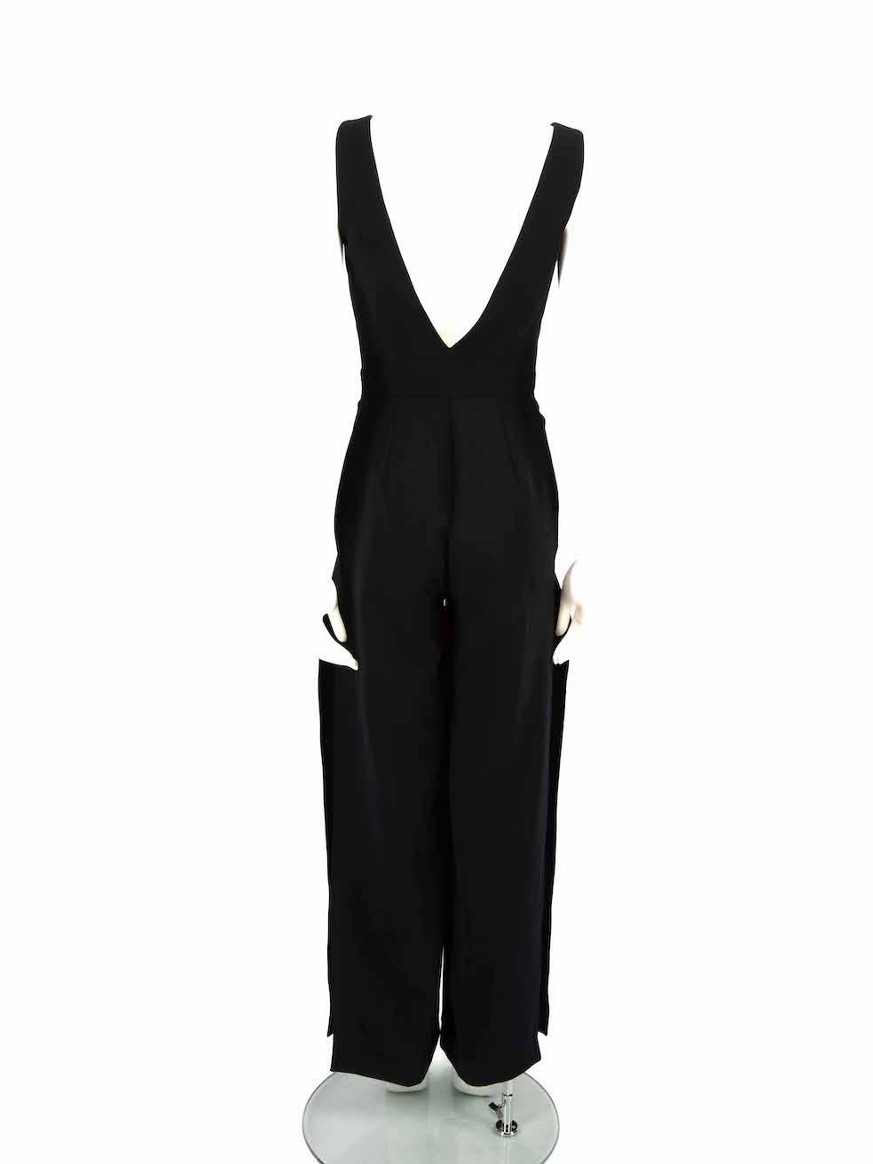 Honayda Black Zipped Ruched Detail Jumpsuit Size S In Good Condition For Sale In London, GB