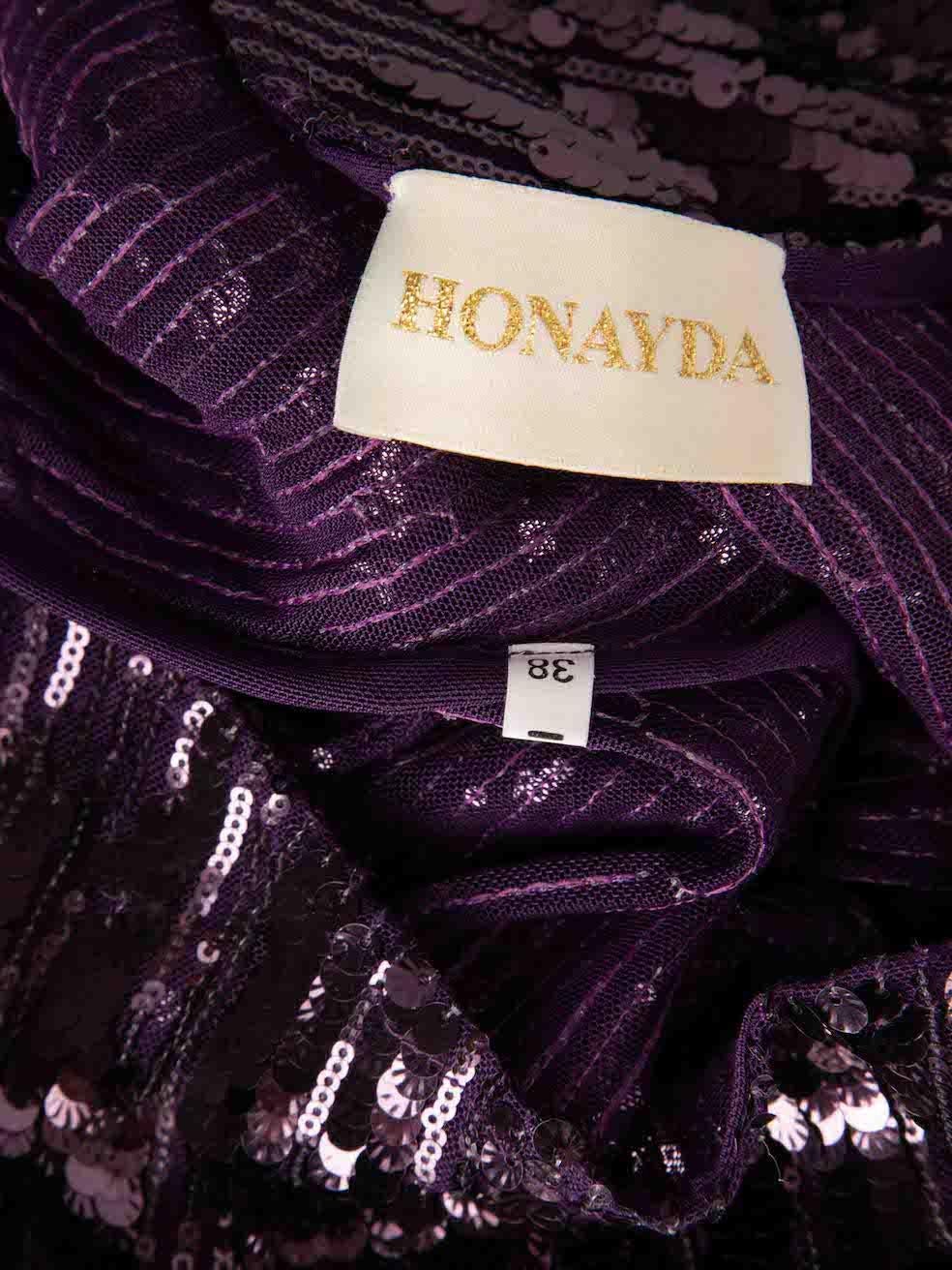 Honayda Purple Sequin Top with Belt Size M For Sale 2