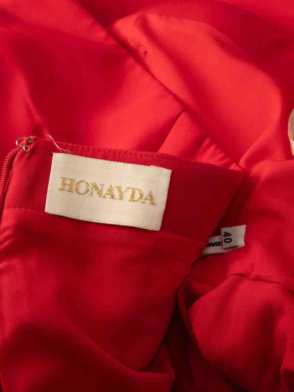 Honayda Rotes trägerloses Minikleid mit Quaste Größe L im Angebot 2