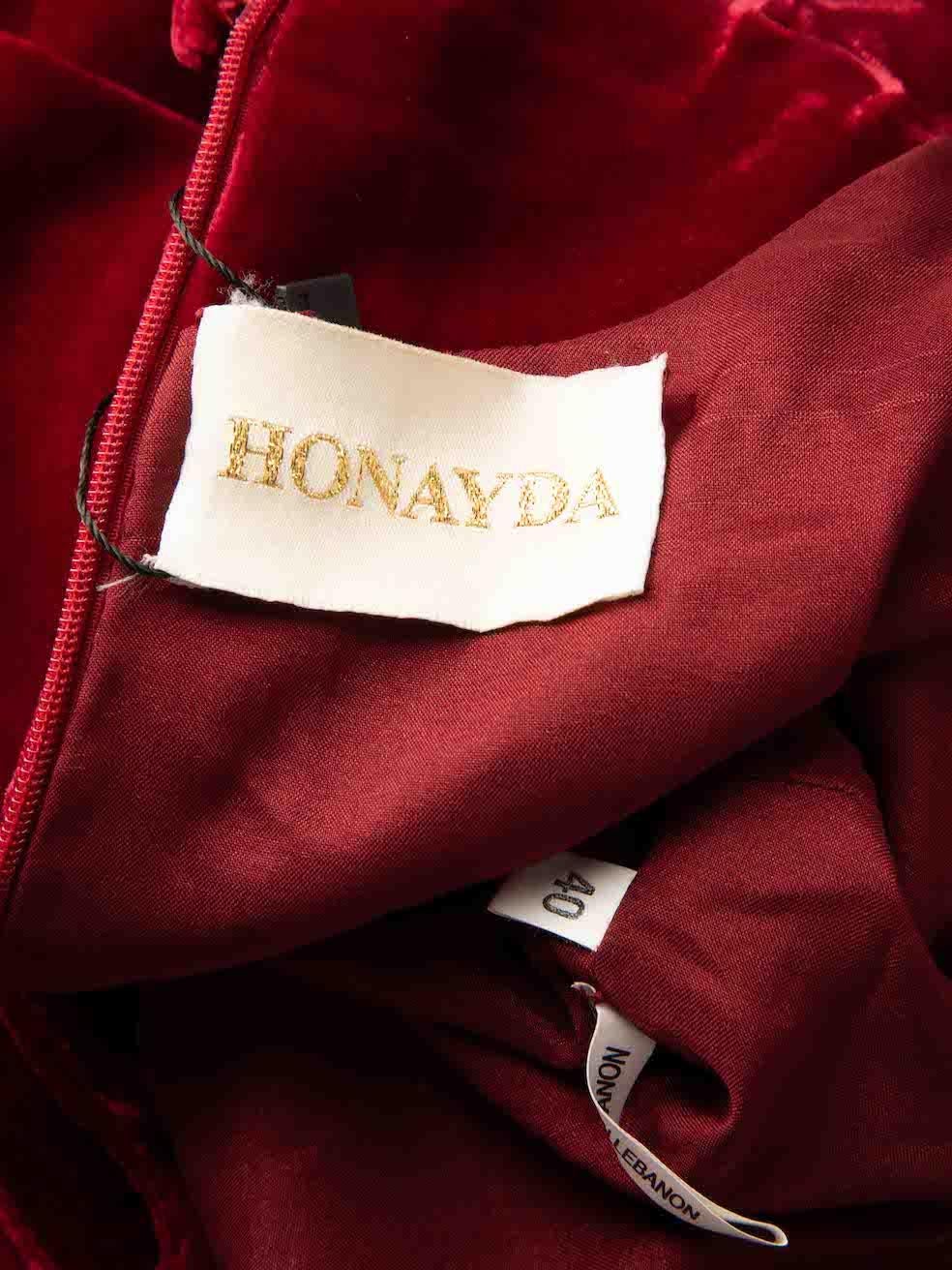 Women's Honayda Red Velvet Cut-Out Detail Jumpsuit Size L For Sale