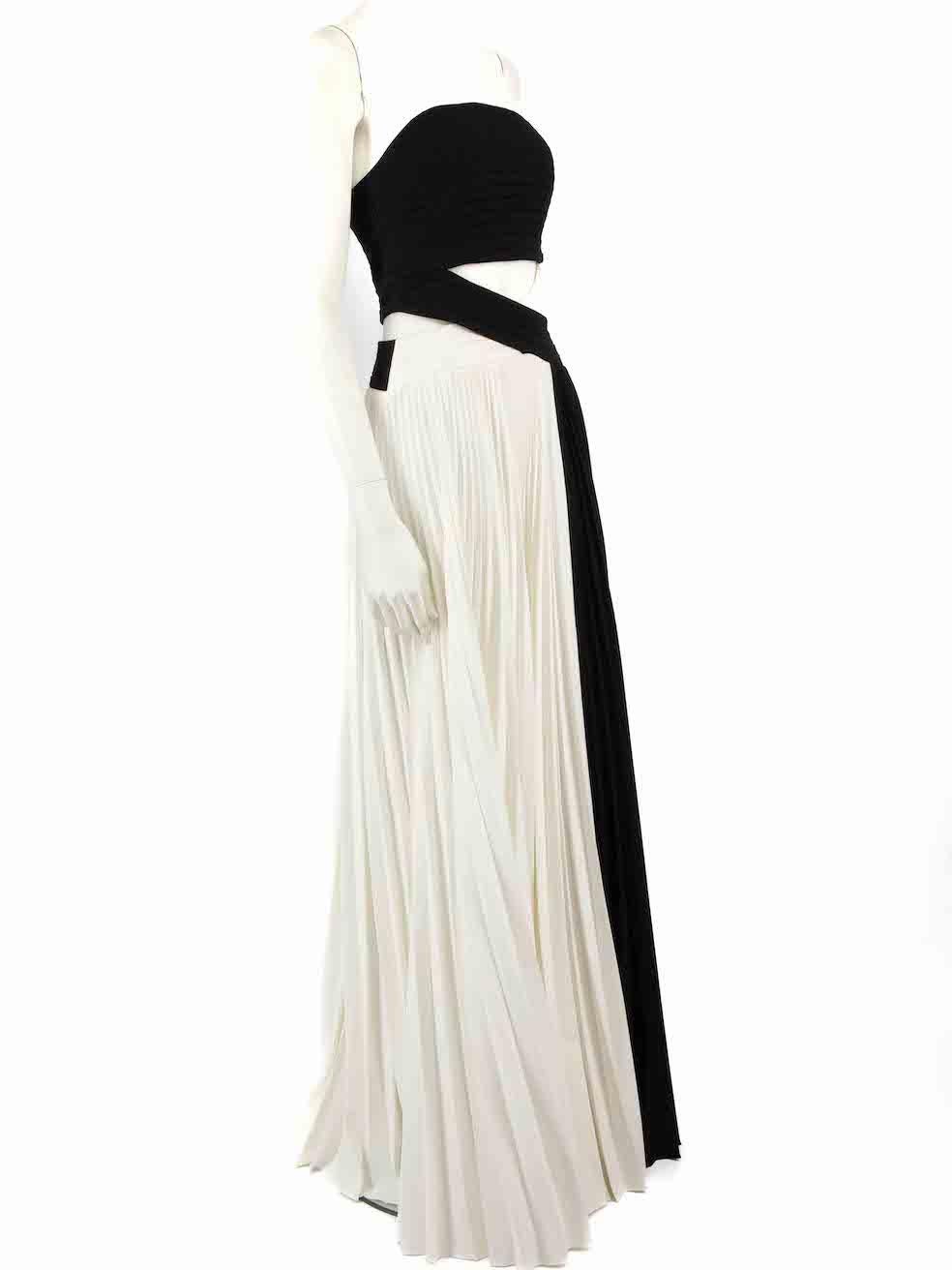 Honayda S/S23 Black & White Strapless Pleated Gown Size S In New Condition For Sale In London, GB