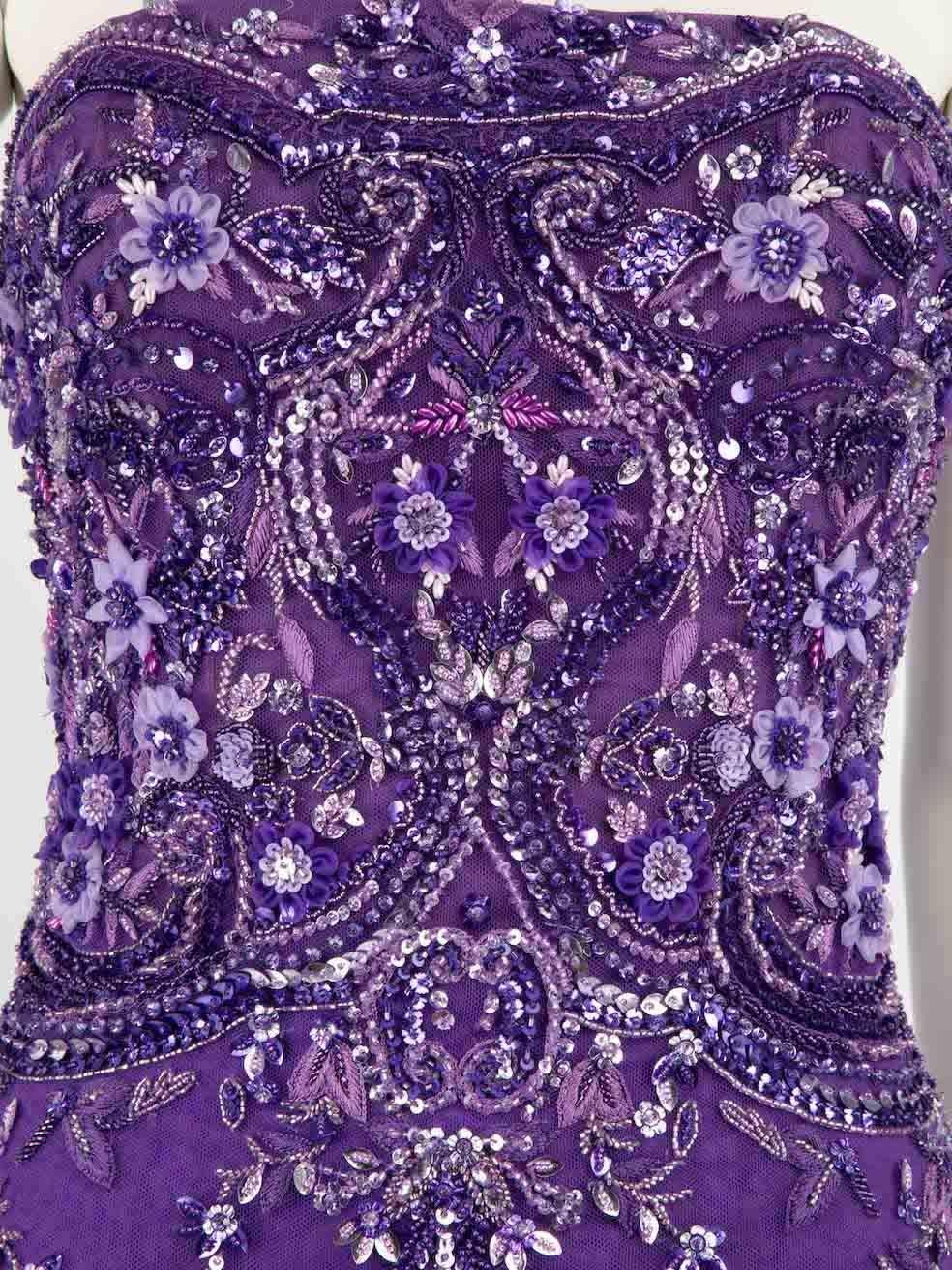 Honayda SS23 Purple Embellished Strapless Gown Size S For Sale 1
