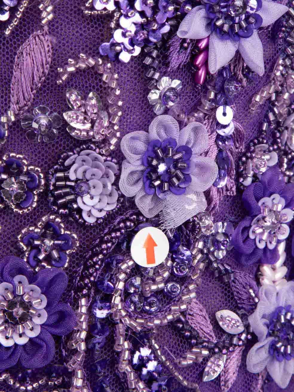 Honayda SS23 Purple Embellished Strapless Gown Size S 4