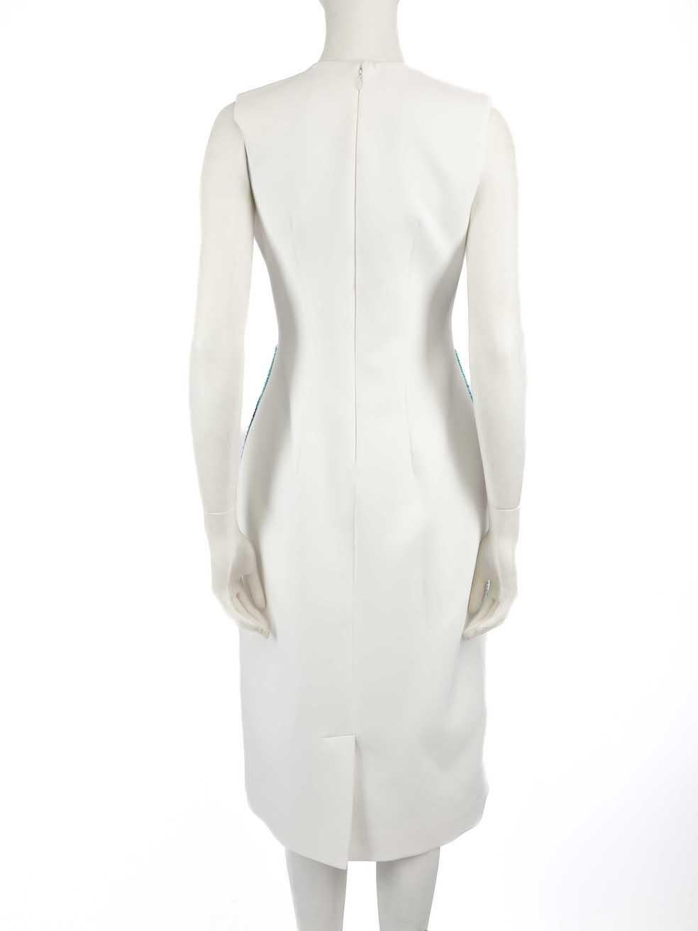 Honayda Robe blanche perlée longueur genou, taille L Pour femmes en vente