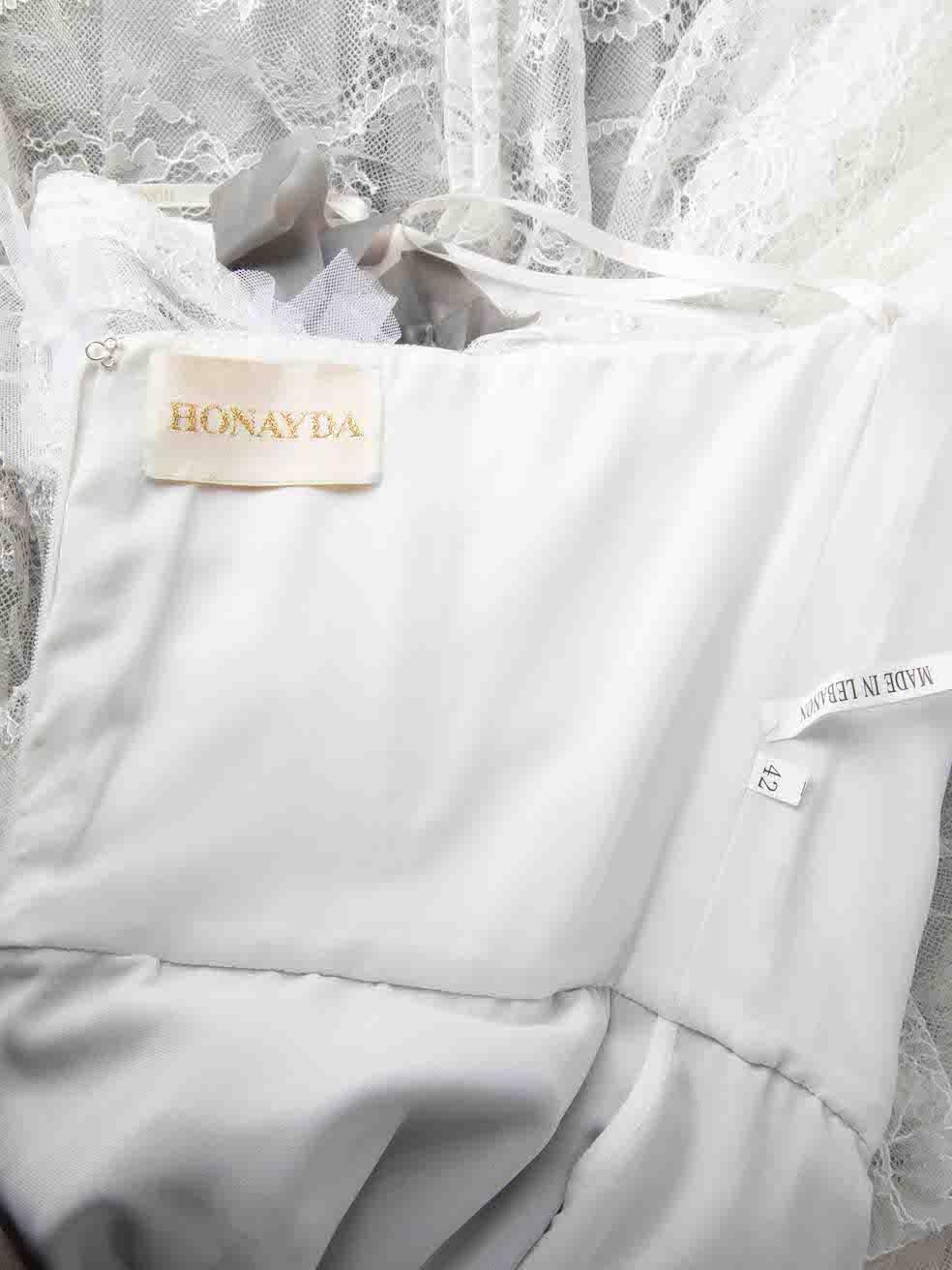 Honayda Weißes Maxikleid aus geblümter Spitze Größe XL Damen im Angebot