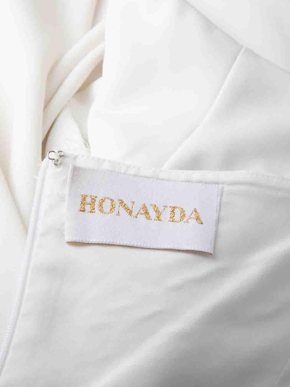 Honayda Weißer trägerloser Jumpsuit mit Spitzendetails Größe S im Angebot 1