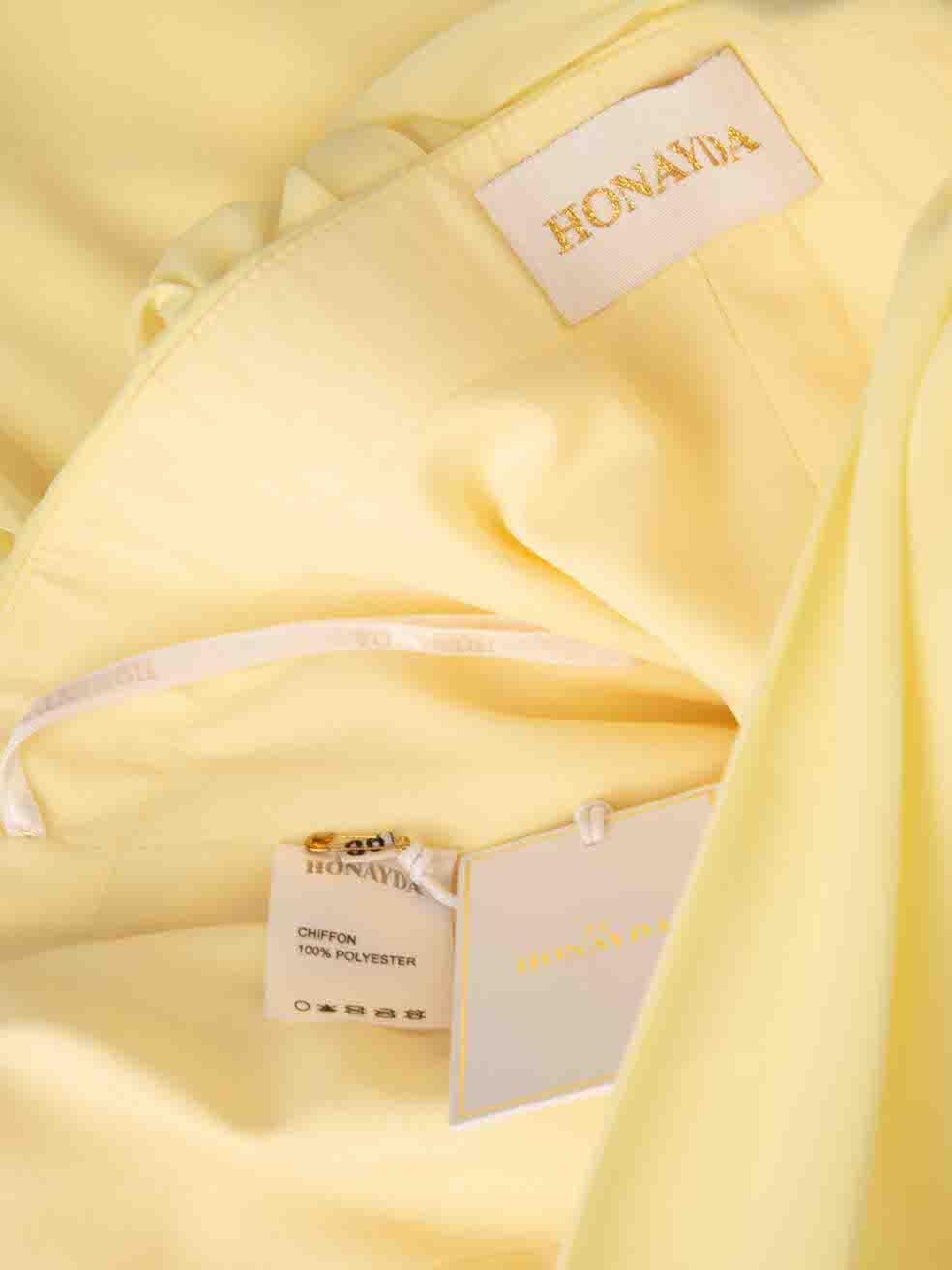 Honayda Yellow Chiffon Maxi Gown Size S For Sale 2