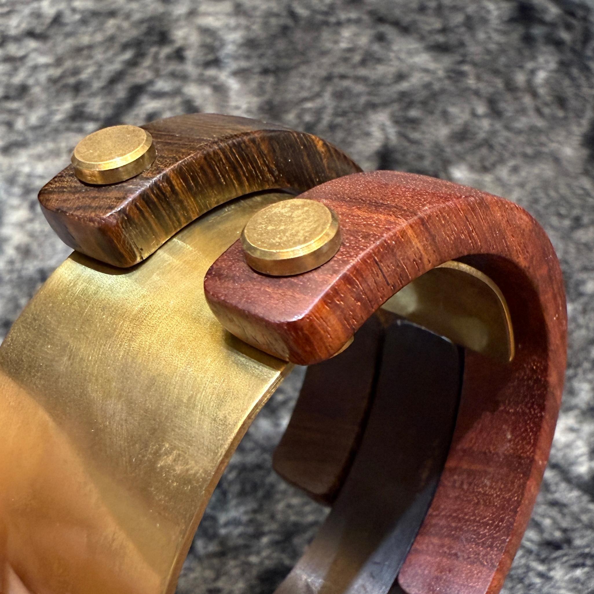 Honduras RoseWood und Afrikanische Rose Wood Armreif 925 Silber Chunky Armreif im Angebot 2