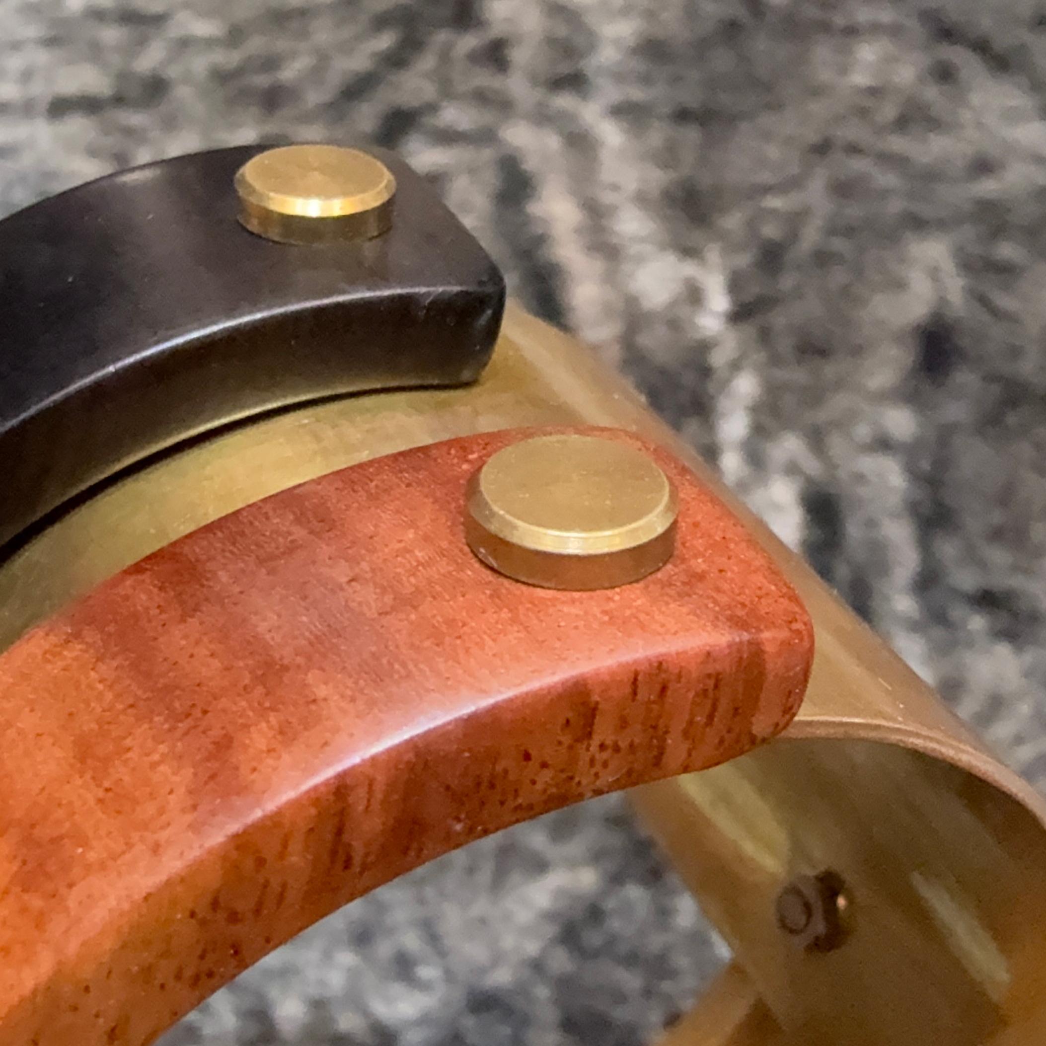 Honduras RoseWood und Mexikanische Rose Wood Armreif 925 Silber Chunky Armreif im Angebot 5