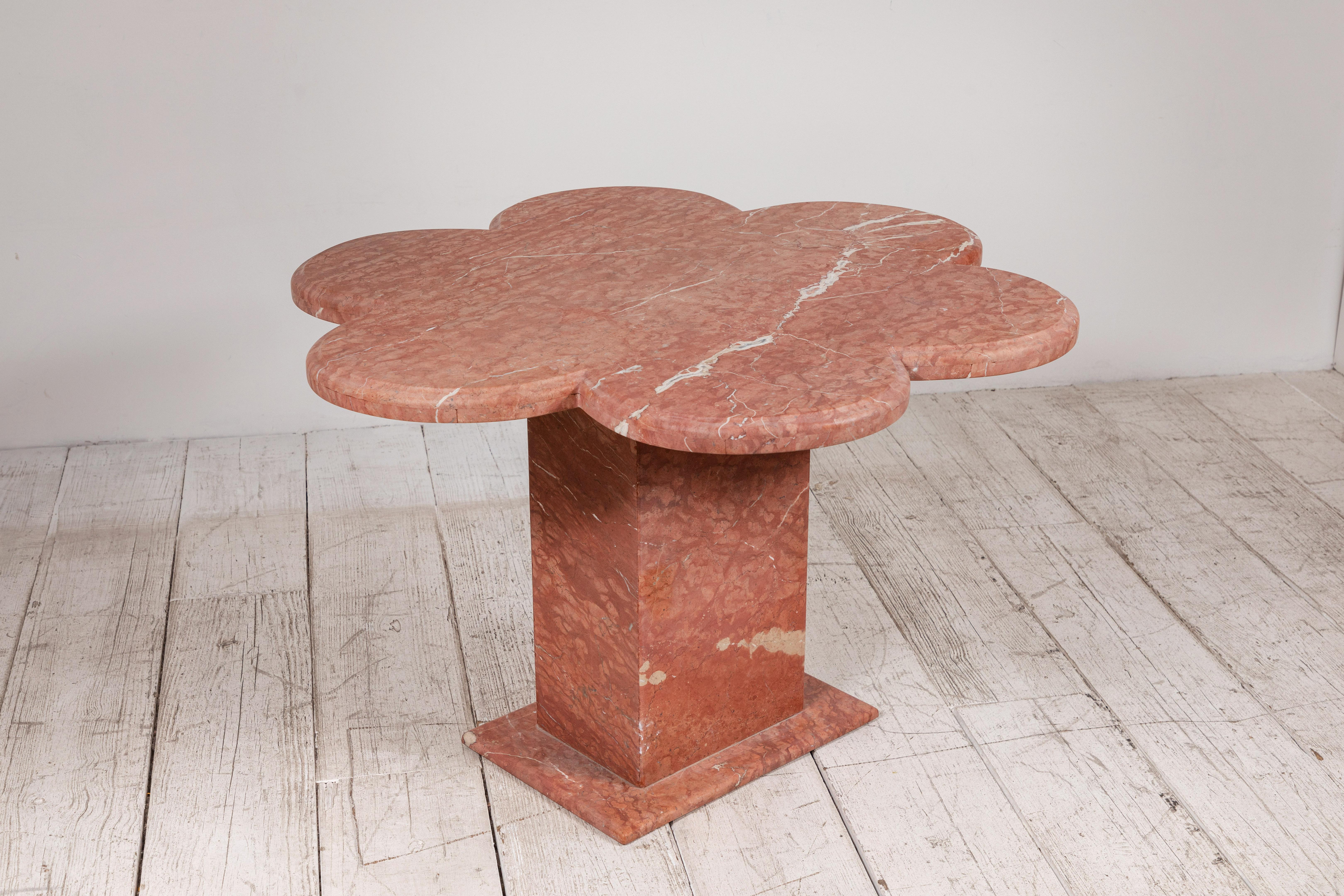 Honed Matte Quartz Scalloped Side Table 2