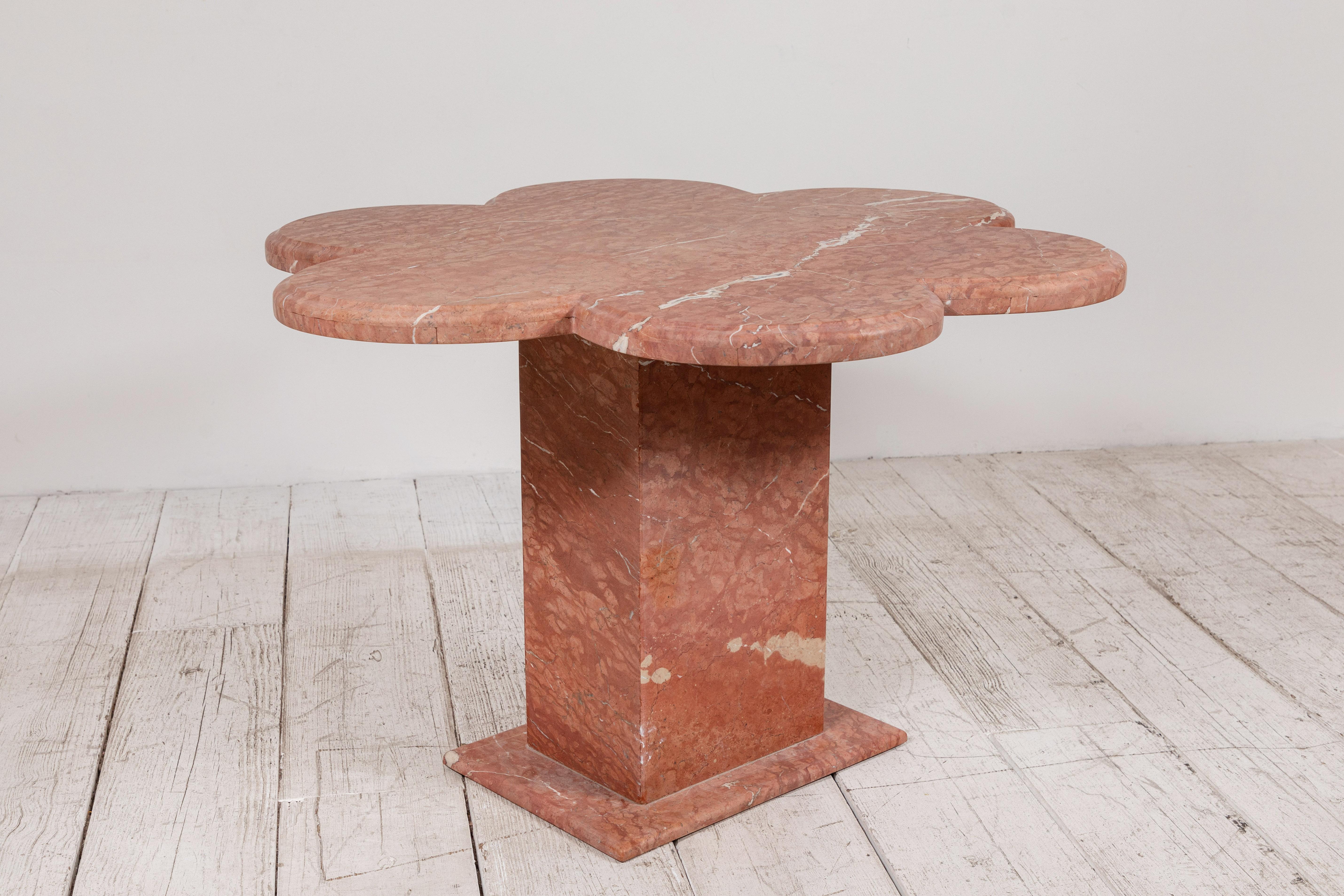 Honed Matte Quartz Scalloped Side Table 3