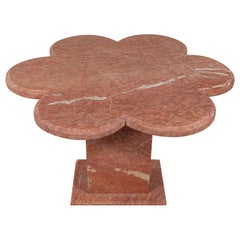 Honed Matte Quartz Scalloped Side Table