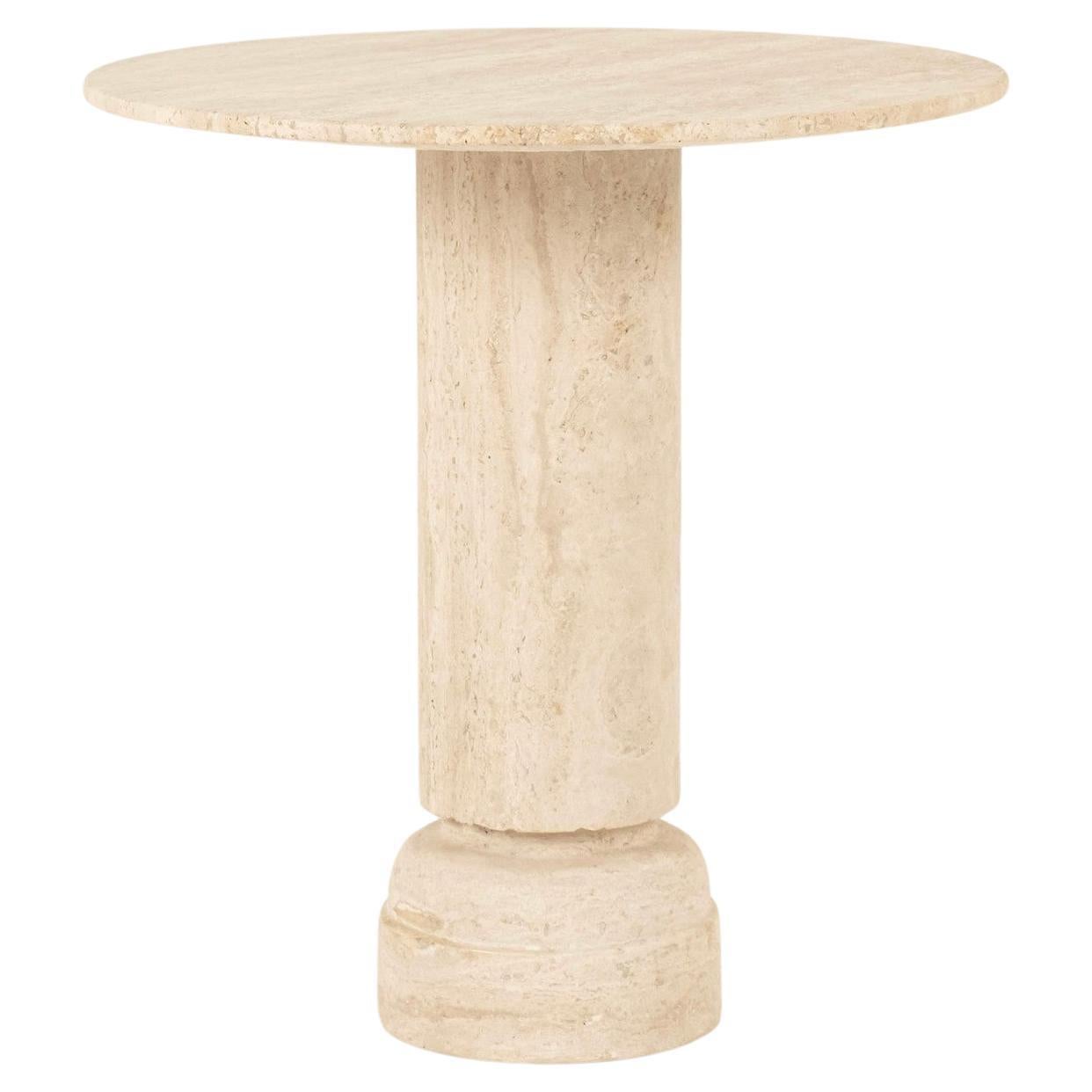 Honed Travertine Occasional Side Table