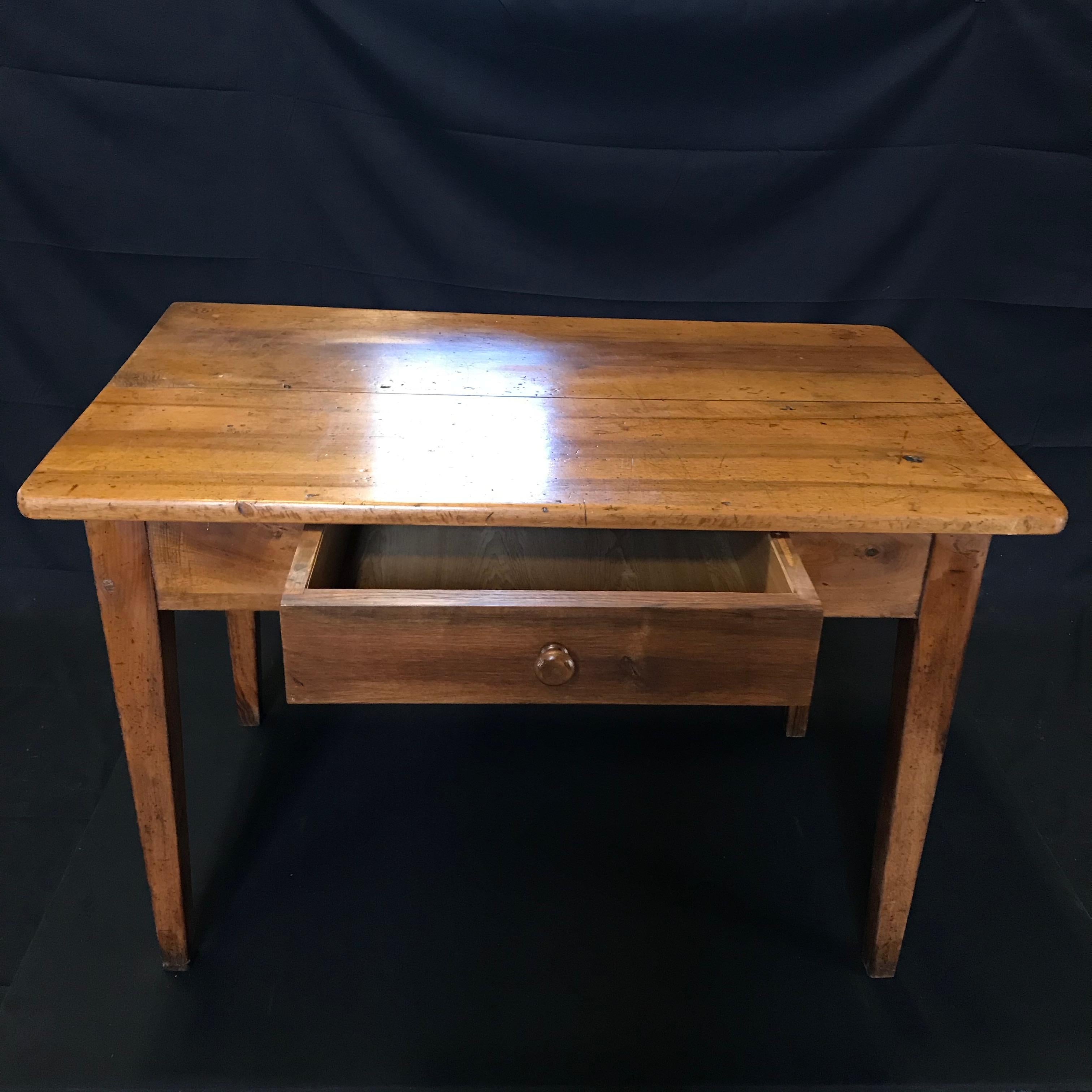 Rustic Honest Antique French Walnut Desk or Side Table