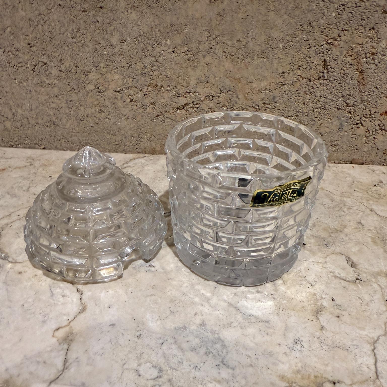 Polish Honey Bee Hive Crystal Jar by Violetta Made in Poland For Sale