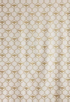 'Honey Bees' Contemporary, Traditional Fabric in Gold