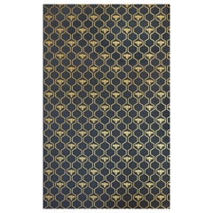 'Honey Bees' Contemporary, Traditional Wallpaper in Gold on Charcoal