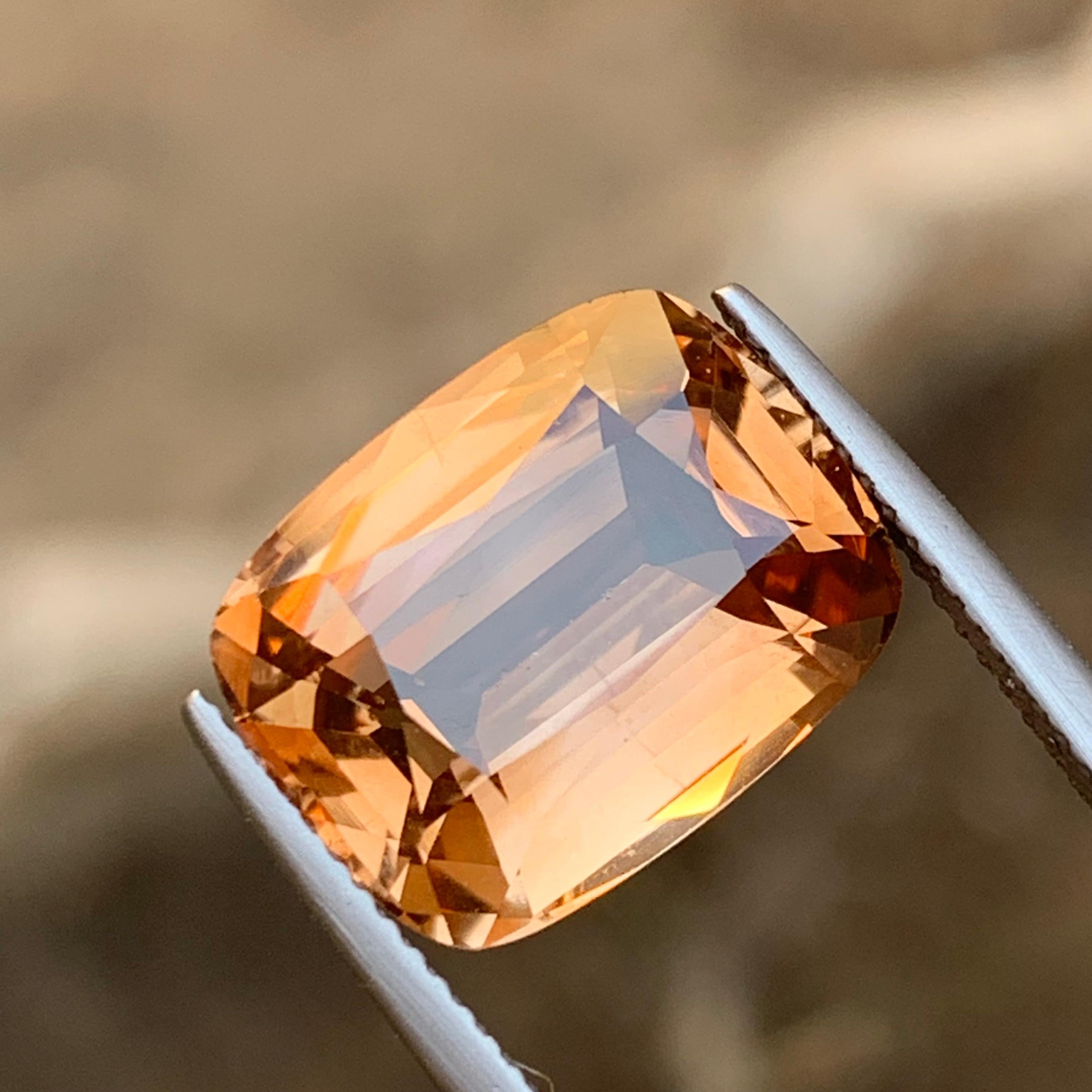 Honey Brown Natural Topaz Ring, Necklace Pendant Loose Gemstone 11.50 Ct Cushion For Sale 4