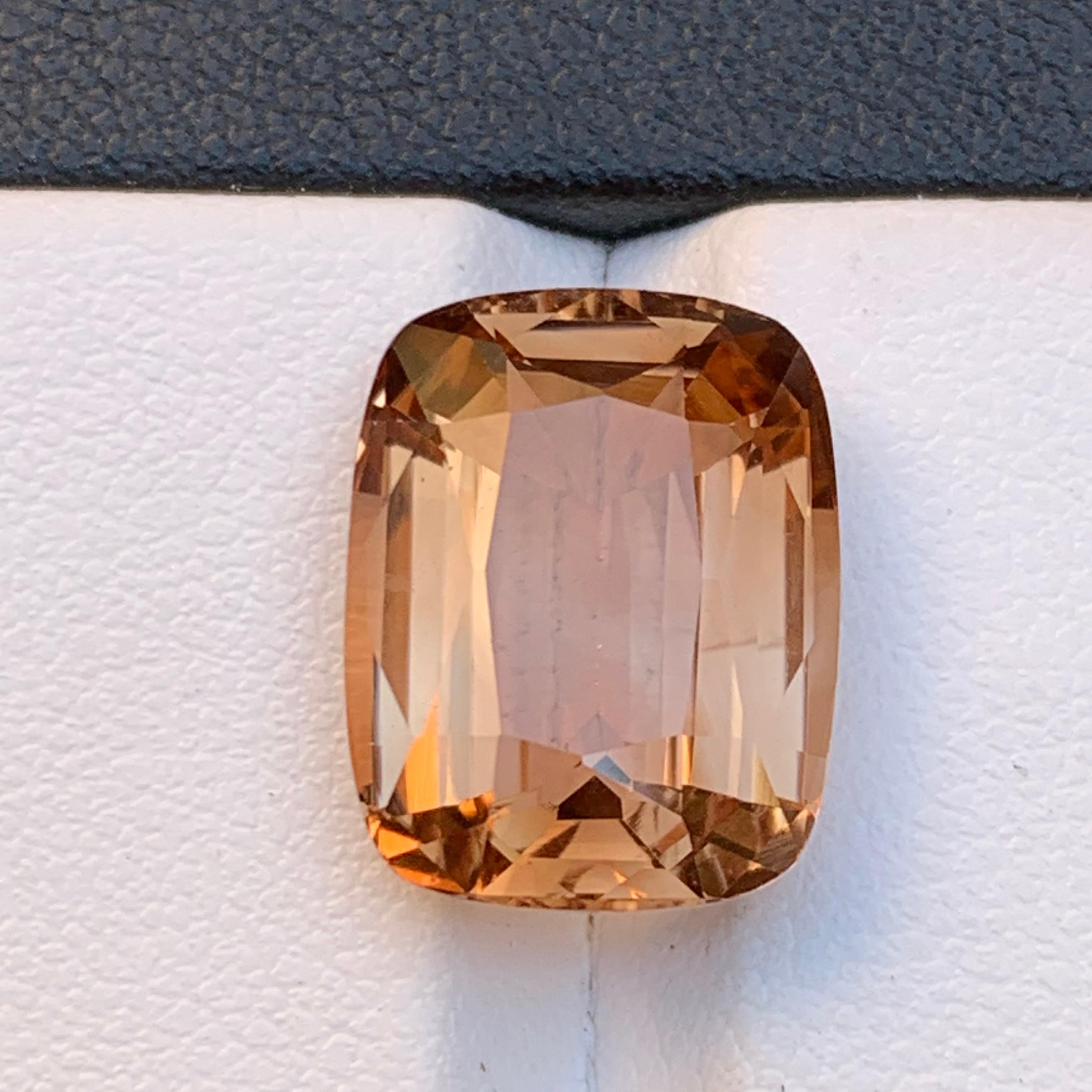 Honey Brown Natural Topaz Ring, Necklace Pendant Loose Gemstone 11.50 Ct Cushion For Sale 6