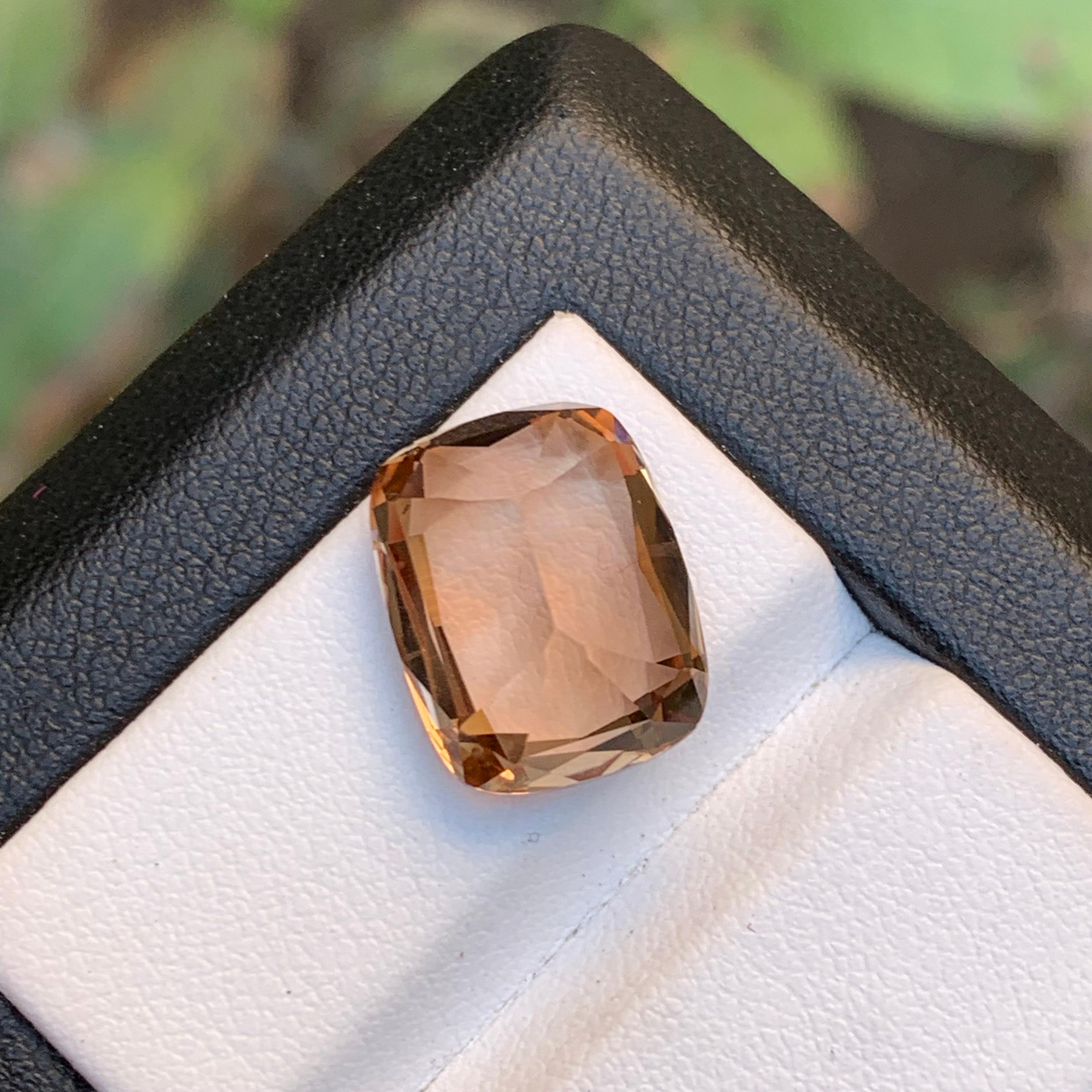 Honey Brown Natural Topaz Ring, Necklace Pendant Loose Gemstone 11.50 Ct Cushion For Sale 7