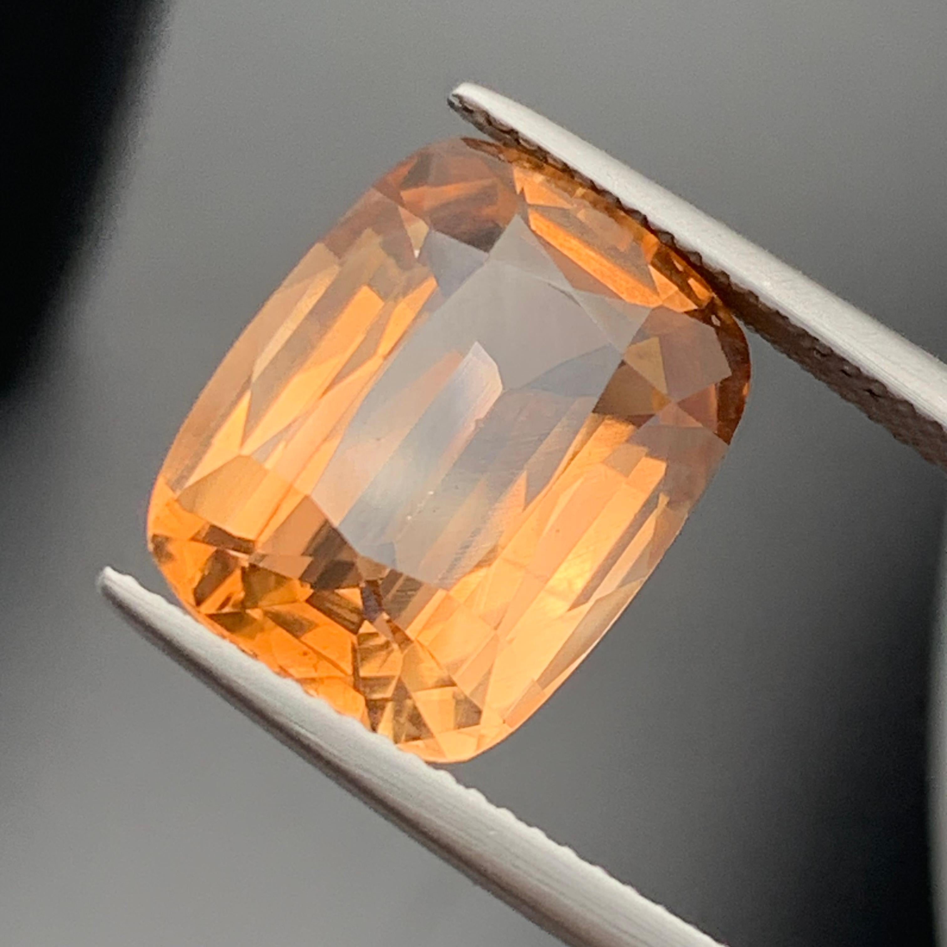 Contemporary Honey Brown Natural Topaz Ring, Necklace Pendant Loose Gemstone 11.50 Ct Cushion For Sale