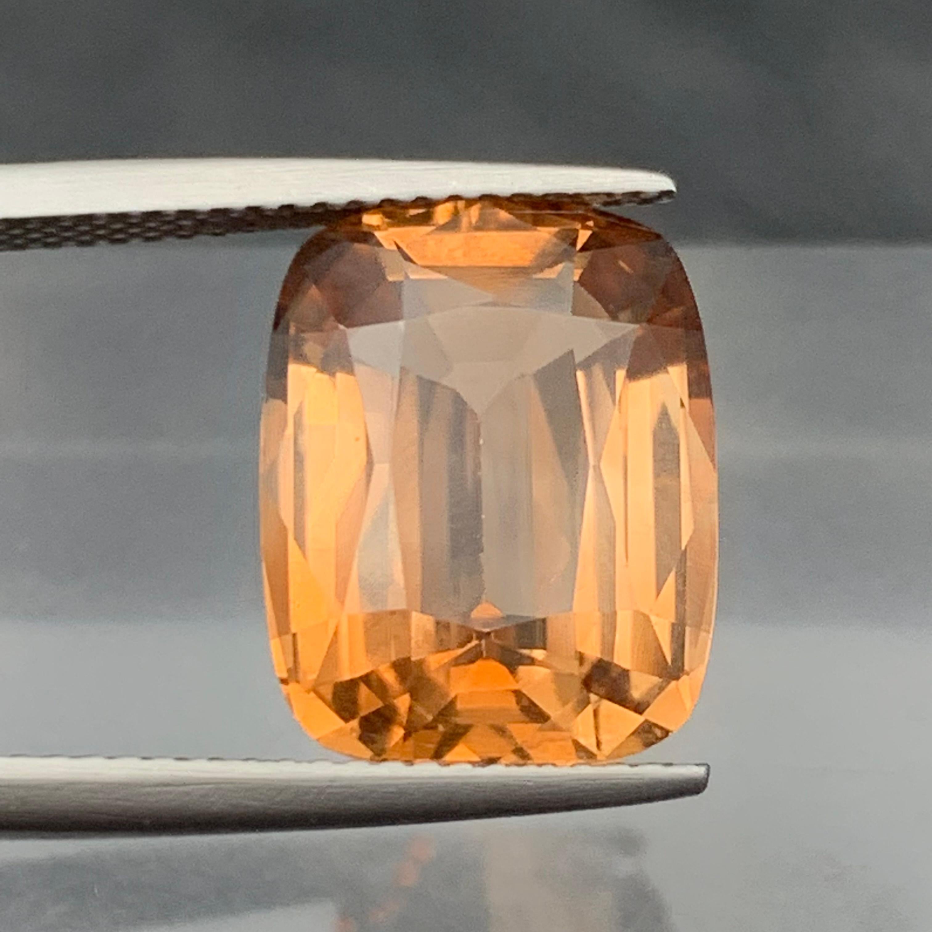 Honey Brown Natural Topaz Ring, Necklace Pendant Loose Gemstone 11.50 Ct Cushion In New Condition For Sale In Peshawar, PK