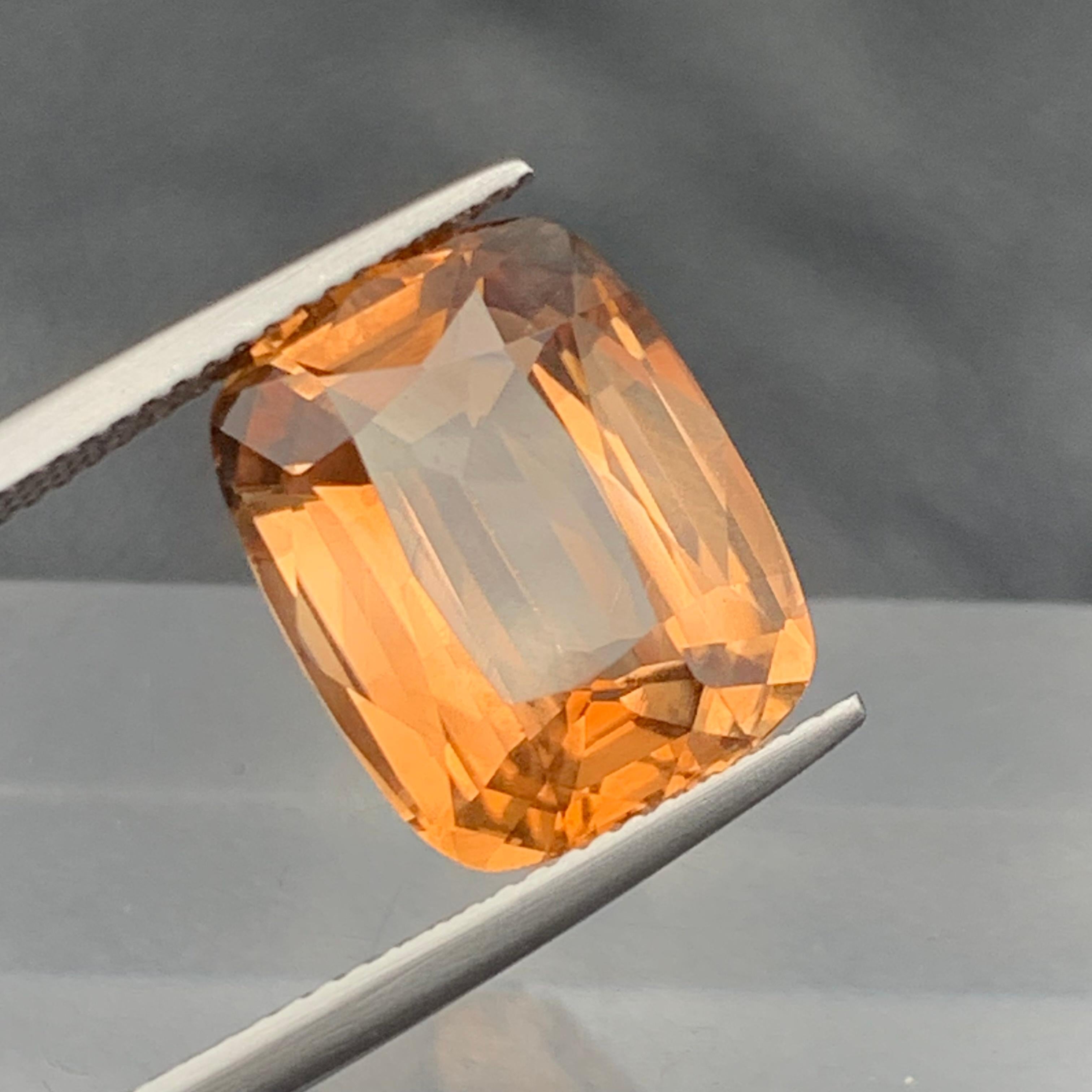 Honey Brown Natural Topaz Ring, Necklace Pendant Loose Gemstone 11.50 Ct Cushion For Sale 2