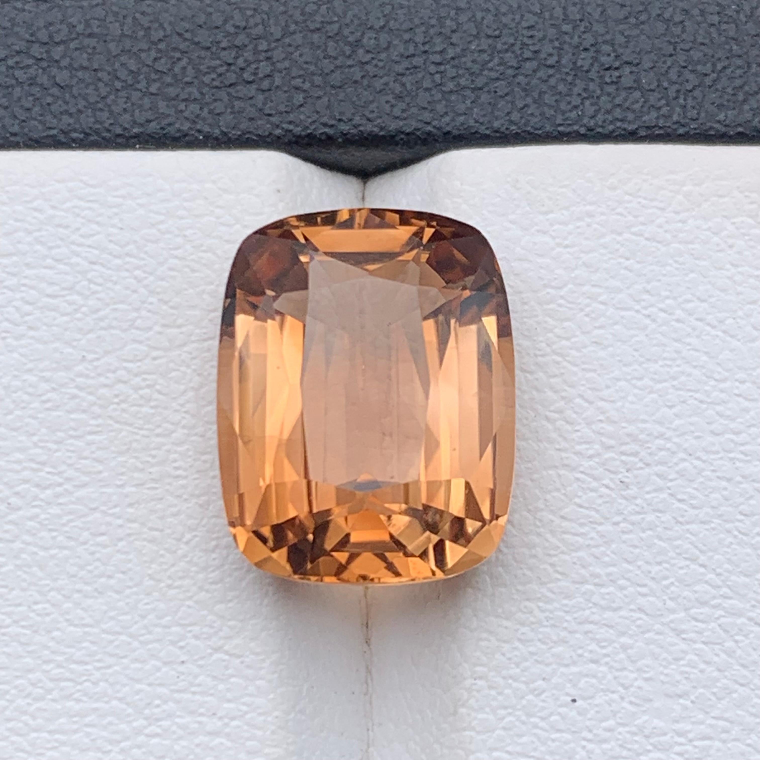 Honey Brown Natural Topaz Ring, Necklace Pendant Loose Gemstone 11.50 Ct Cushion For Sale 3