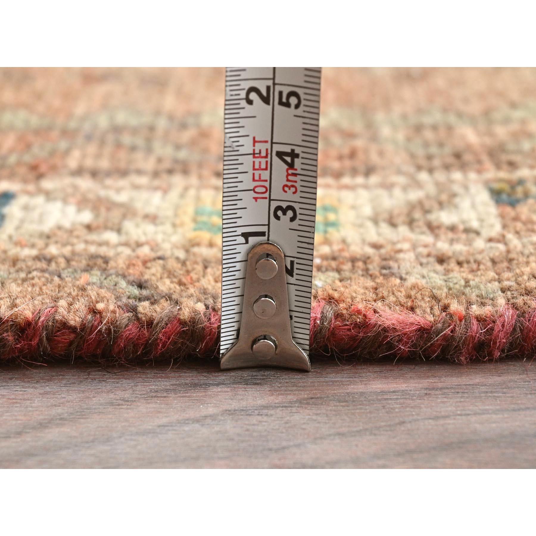 Mid-20th Century Honey Brown Vintage Persian Hamadan Hand Knotted Pure Wool Worn Down Clean Rug