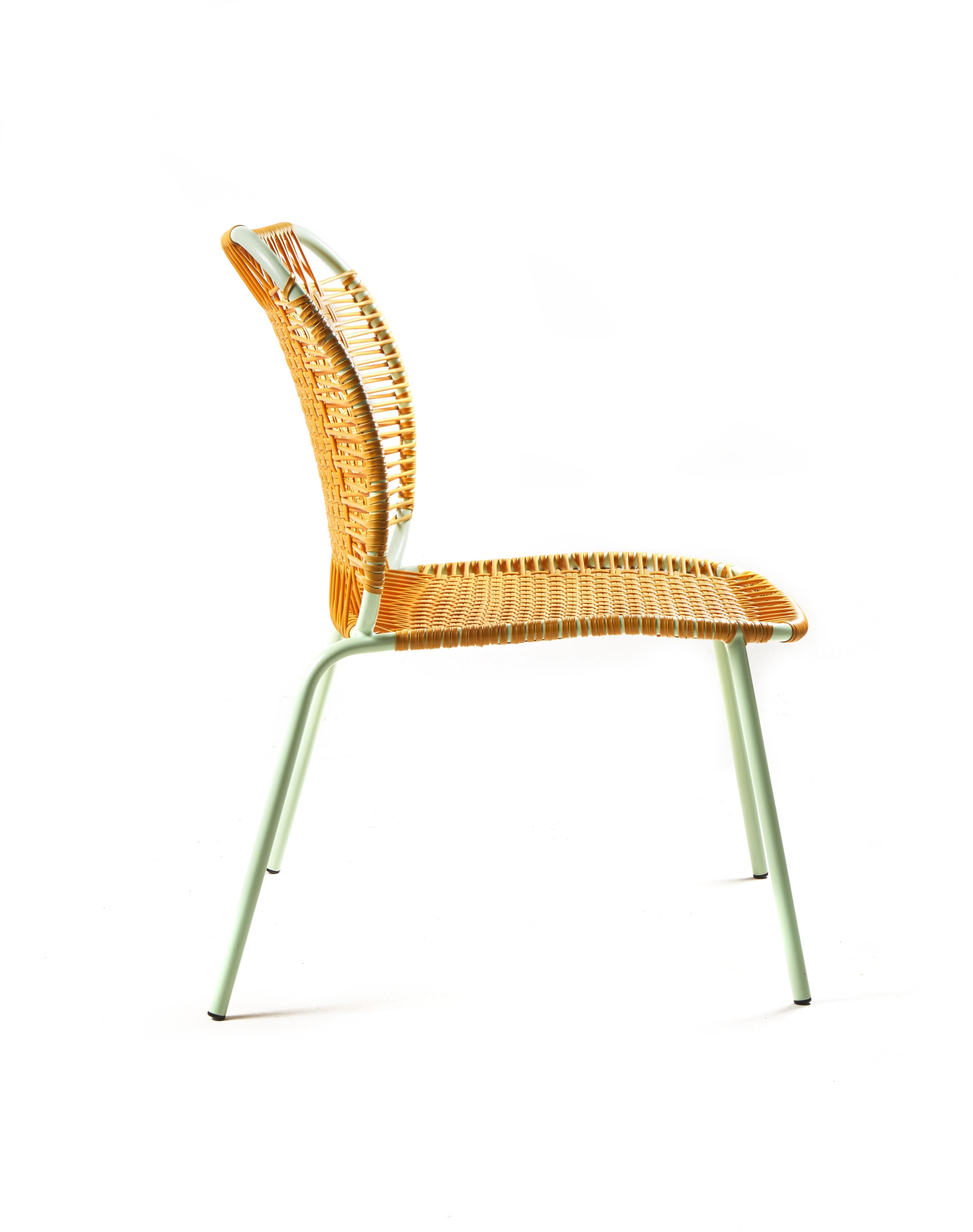 Powder-Coated Honey Cielo Lounge Low Chair by Sebastian Herkner