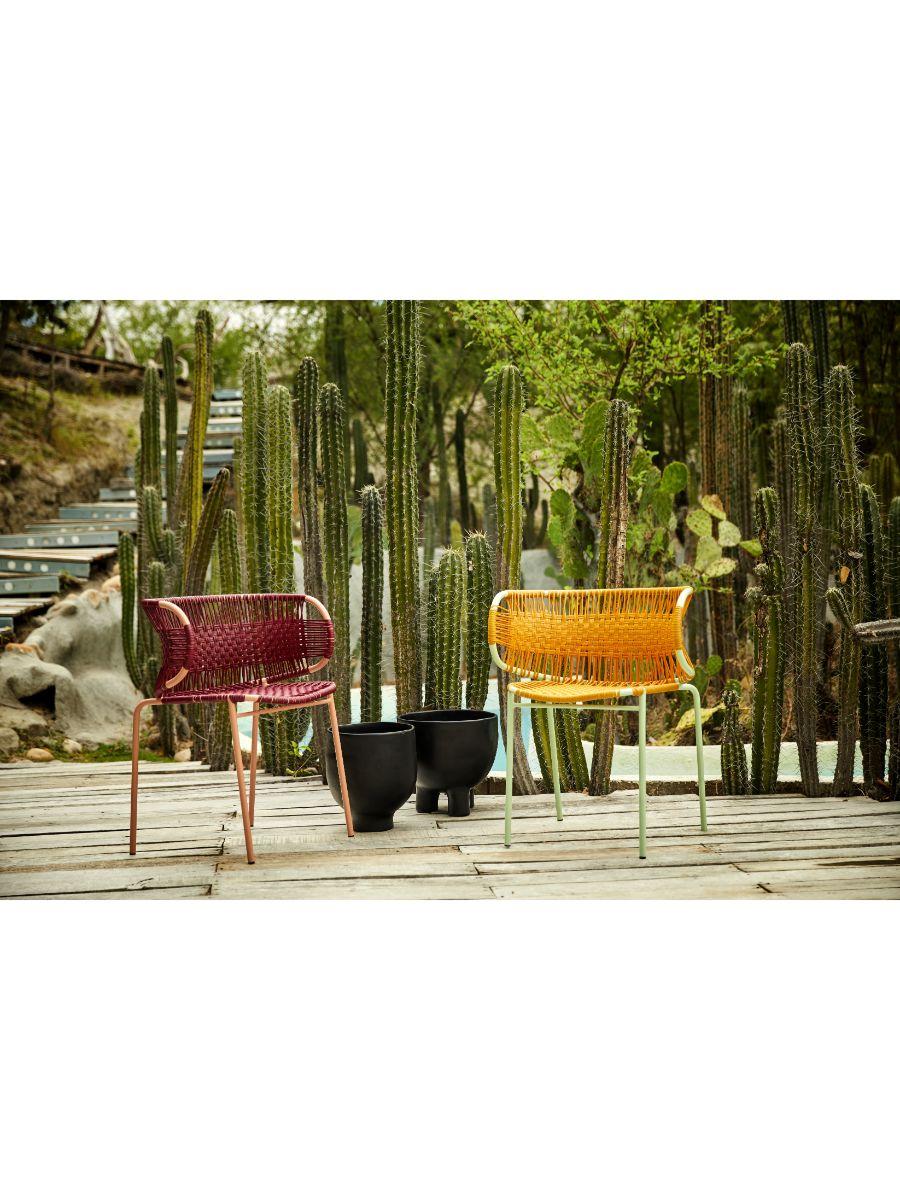 Honey Cielo Stacking Chair with Armrest by Sebastian Herkner For Sale 2