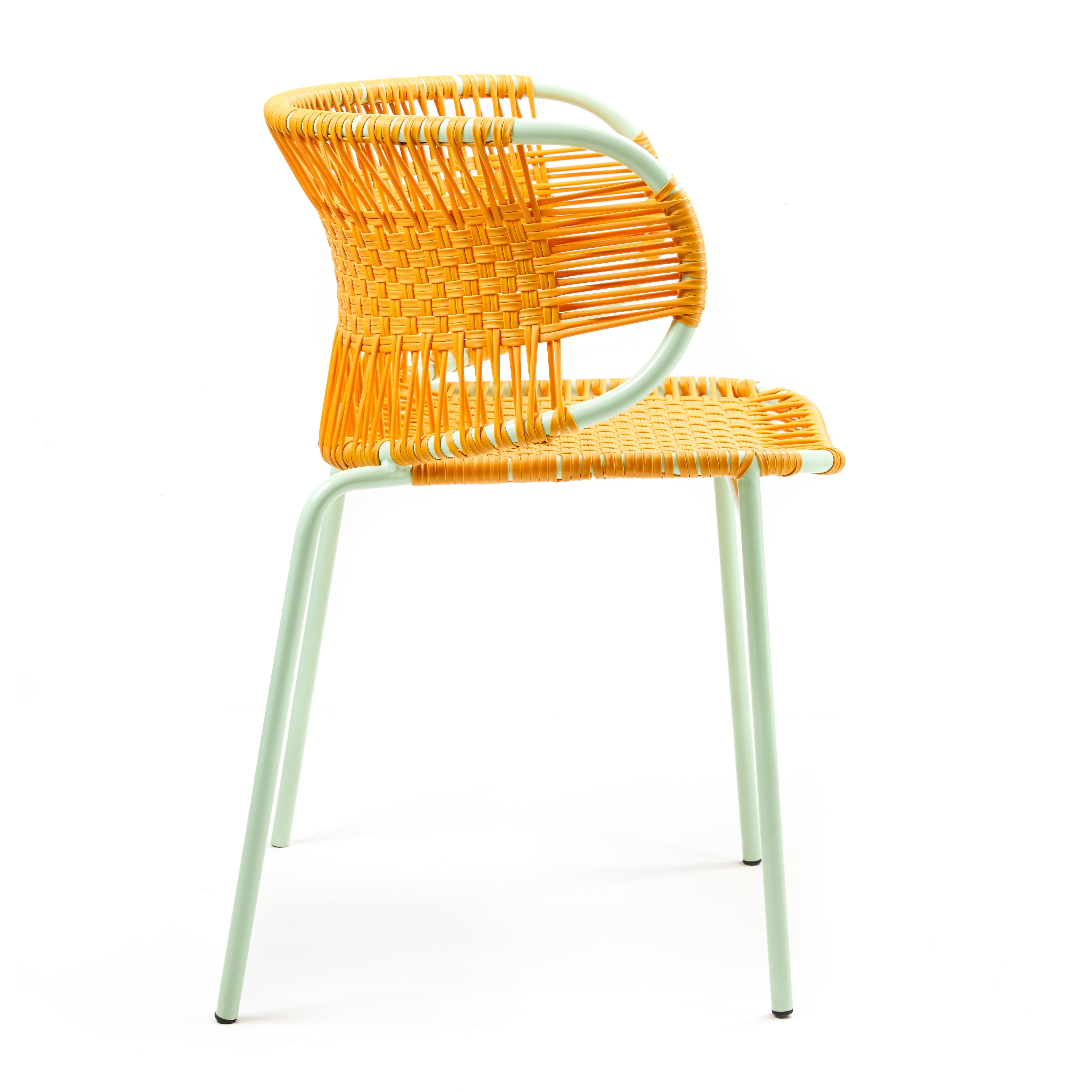 Honey Cielo Stacking Chair with Armrest by Sebastian Herkner In New Condition For Sale In Geneve, CH