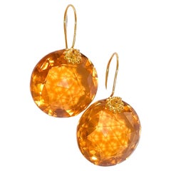 Honey Citrine Earrings in 18K Solid Yellow Gold