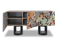 Acrylic, Glass & Wood Multi Colored Sideboard - HONEY COMB by R'Kan