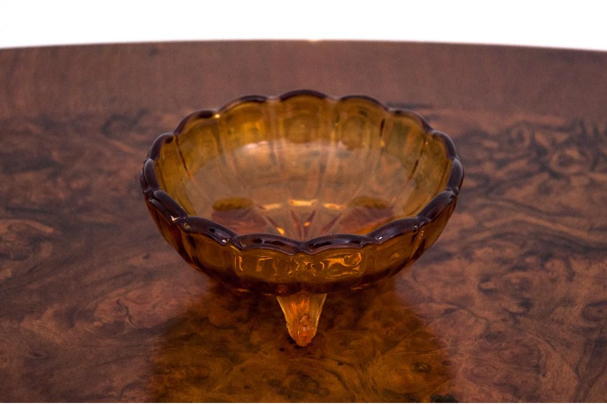 Mid-Century Modern Honey Glass Bowl Poland, 1970s, Set of 6 For Sale
