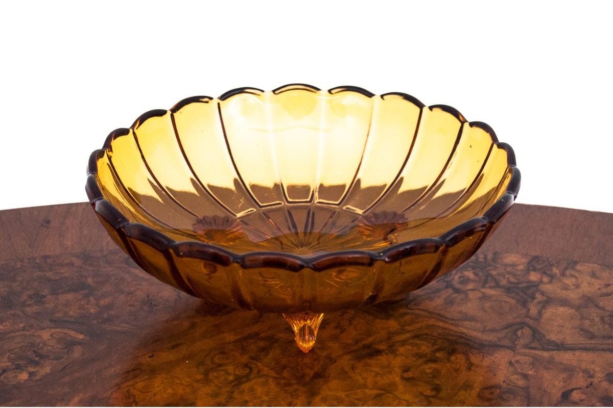 Mid-20th Century Honey Glass Bowl Poland, 1970s, Set of 6 For Sale