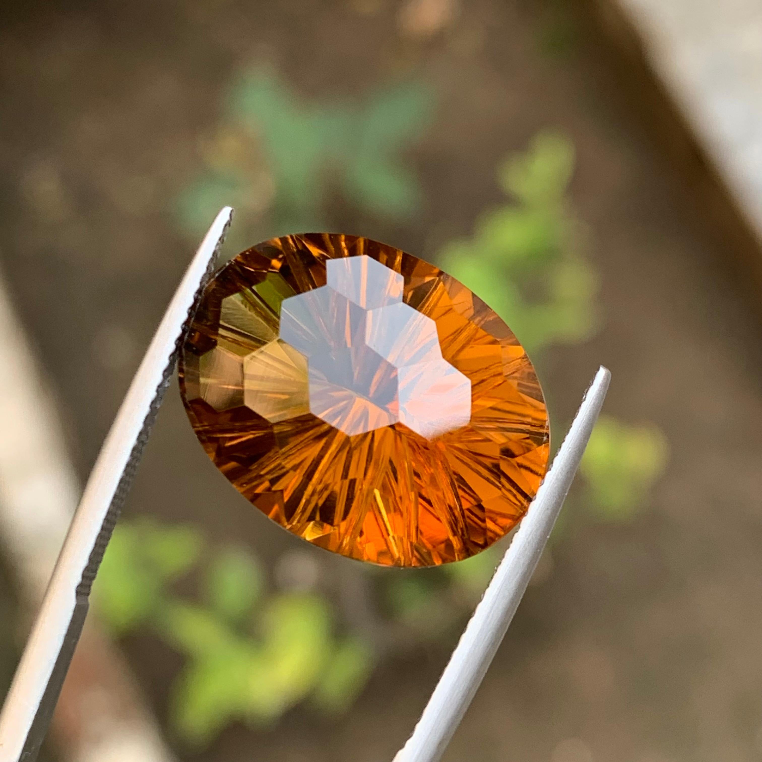Ciondolo di Citrino naturale dorato al miele Gemma 16,40 Ct Taglio calcio per gioielli in vendita 4