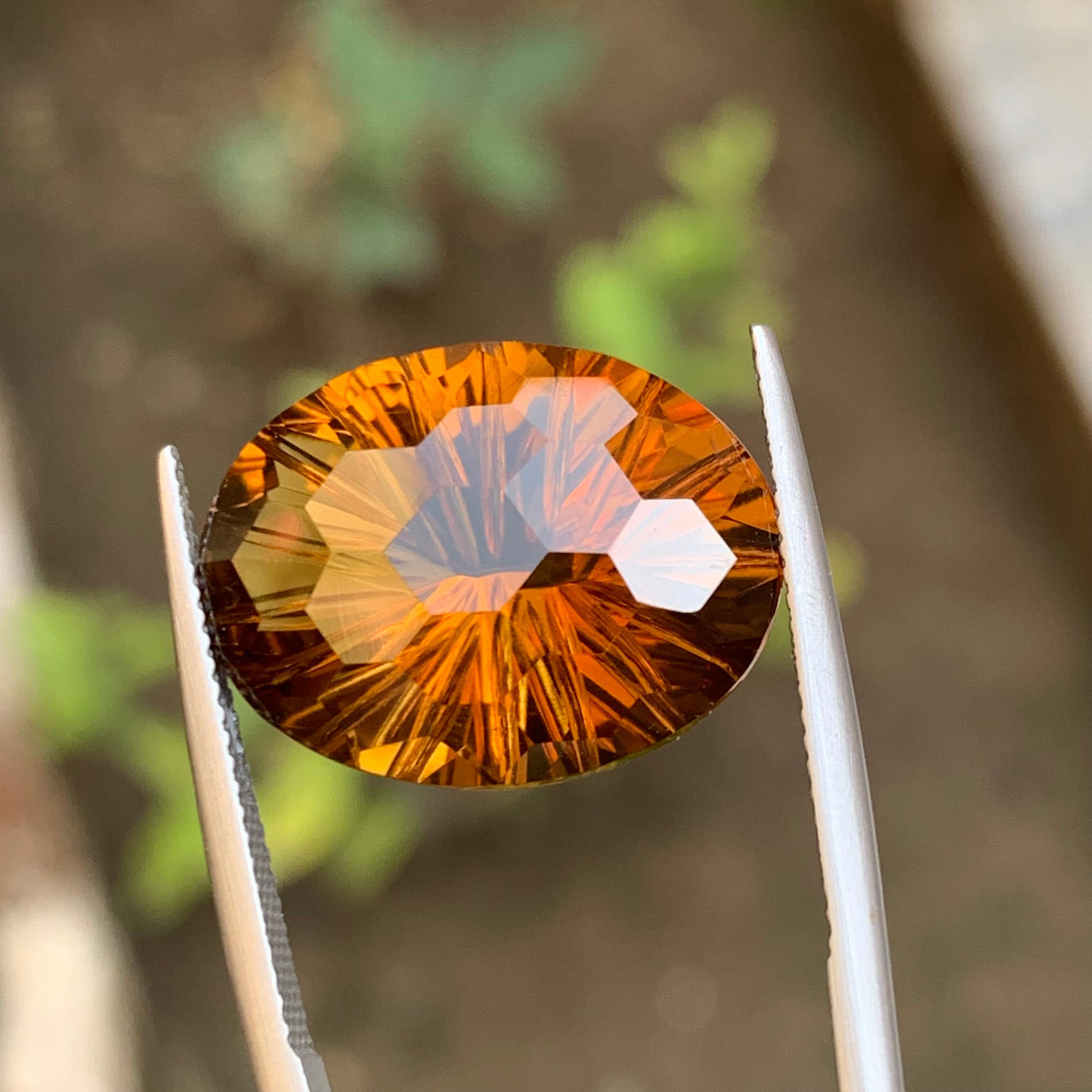 Ciondolo di Citrino naturale dorato al miele Gemma 16,40 Ct Taglio calcio per gioielli in vendita 6