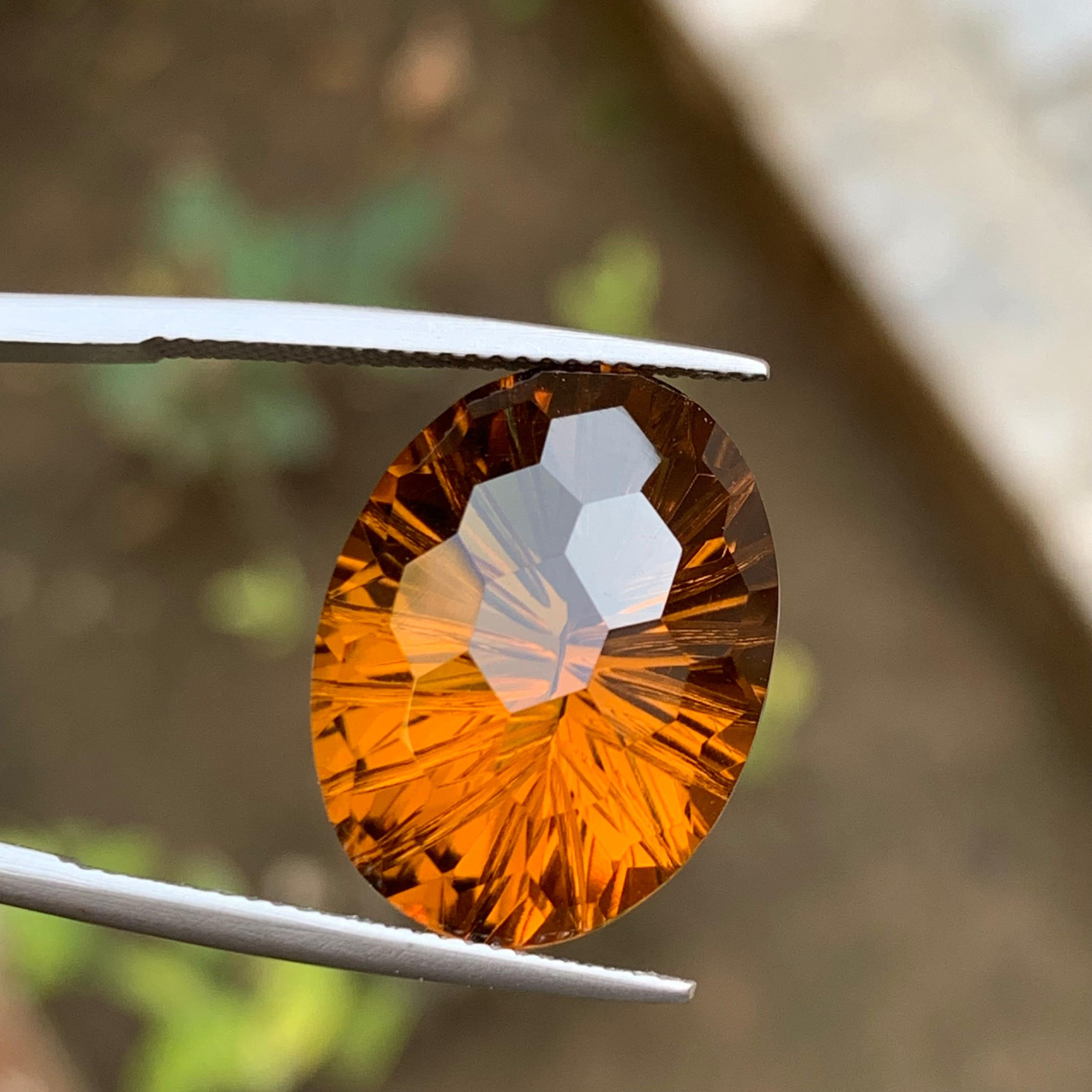 Ciondolo di Citrino naturale dorato al miele Gemma 16,40 Ct Taglio calcio per gioielli in vendita 7
