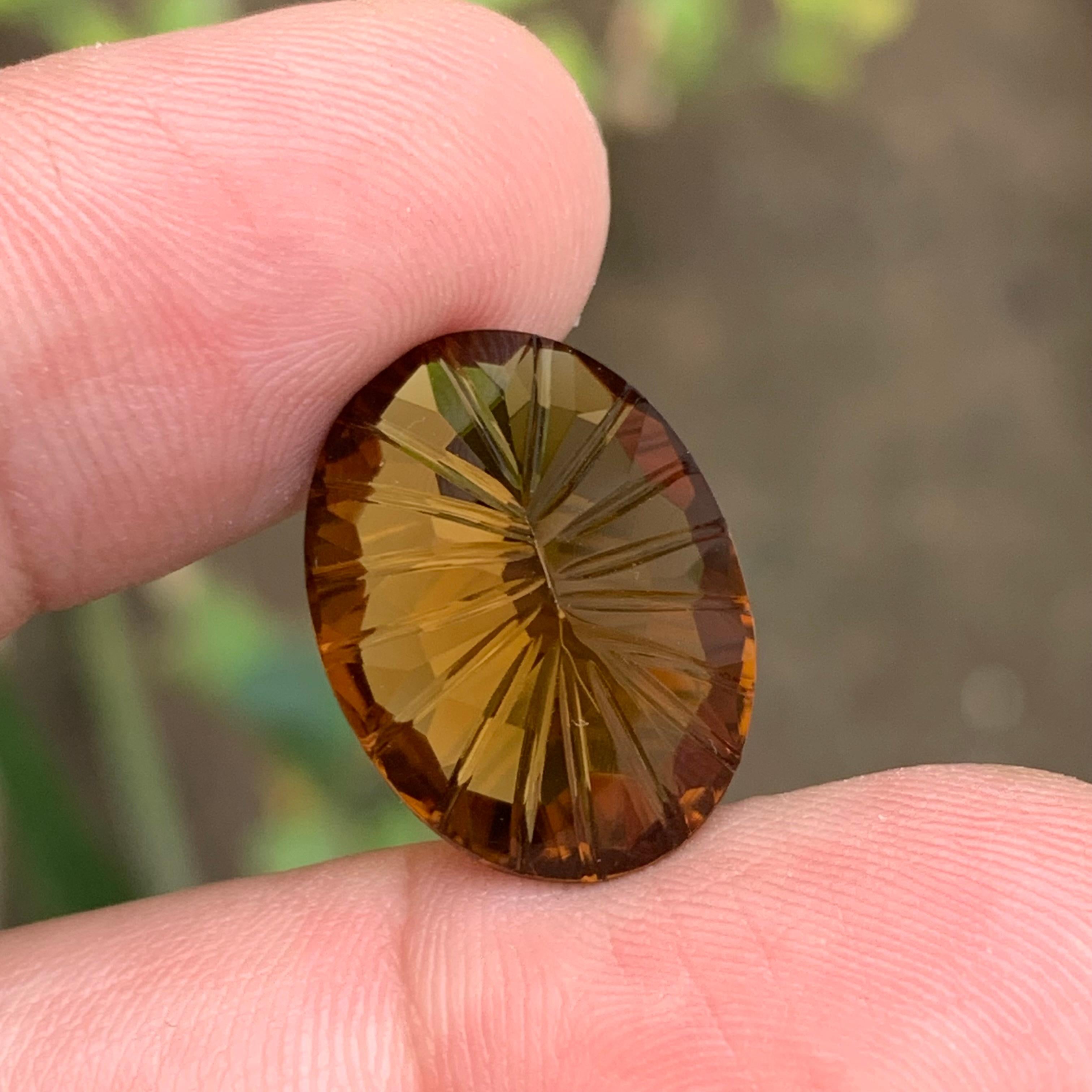 Ciondolo di Citrino naturale dorato al miele Gemma 16,40 Ct Taglio calcio per gioielli in vendita 1