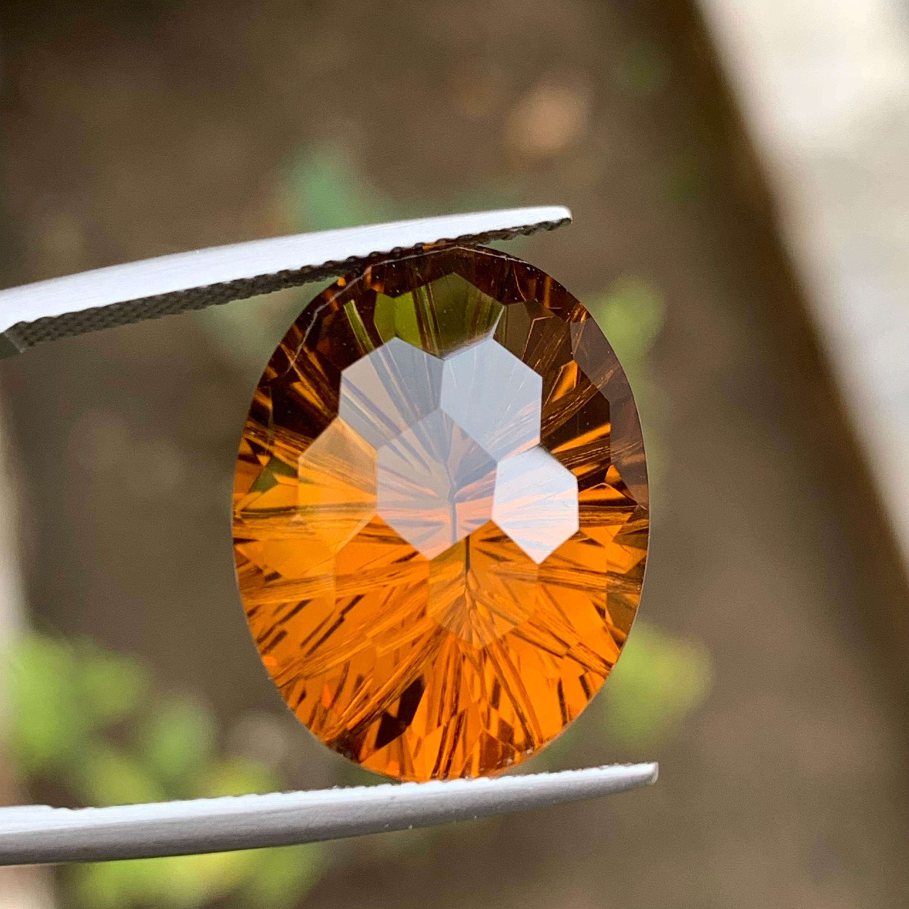 Ciondolo di Citrino naturale dorato al miele Gemma 16,40 Ct Taglio calcio per gioielli in vendita 2