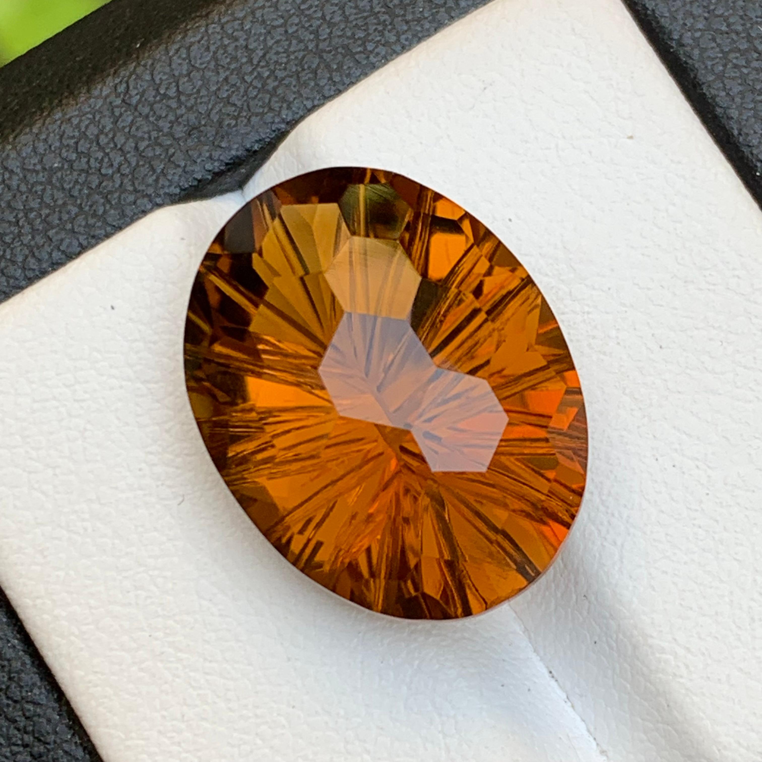 Ciondolo di Citrino naturale dorato al miele Gemma 16,40 Ct Taglio calcio per gioielli in vendita 3